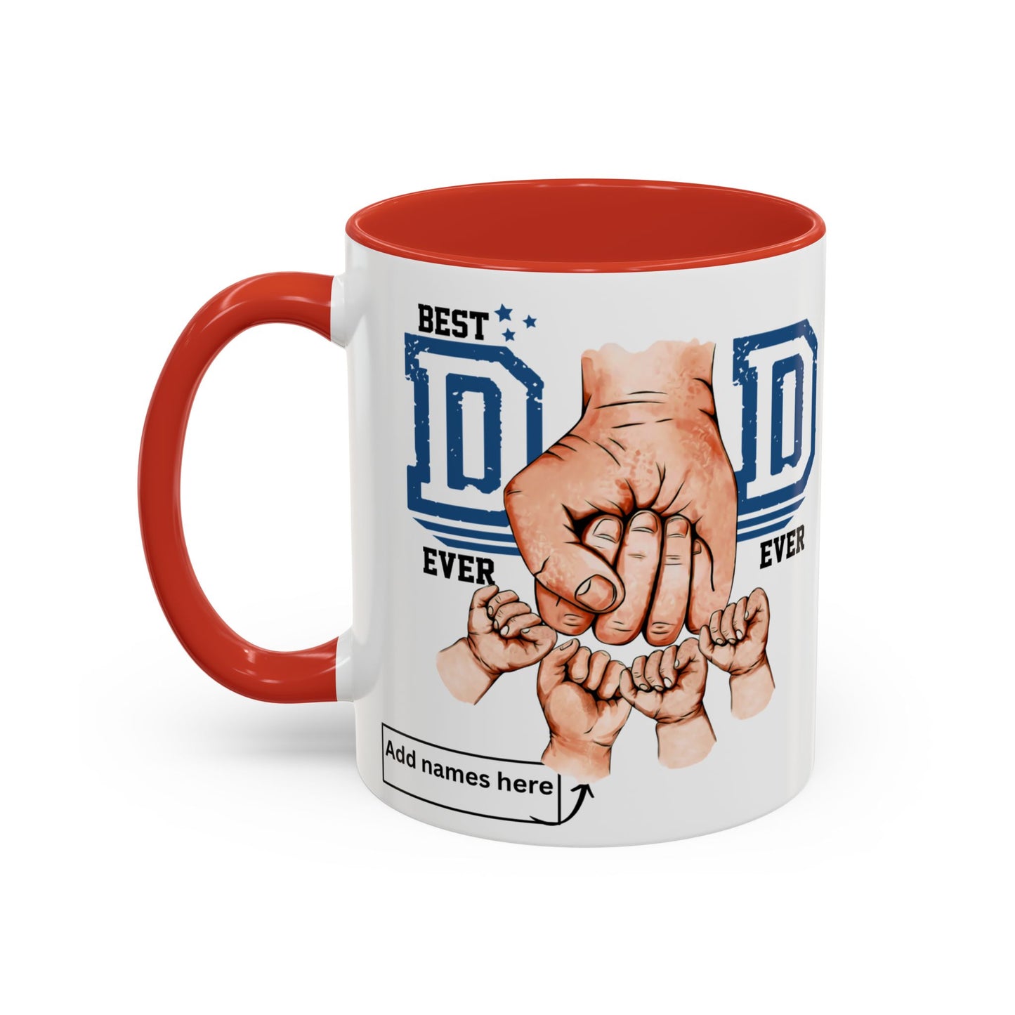Best Dad Ever 4-kids Accent Coffee Mug | Father's Day Gift, Dad Mug, Coffee Lover Gift, Family Appreciation, Unique Drinking Cup