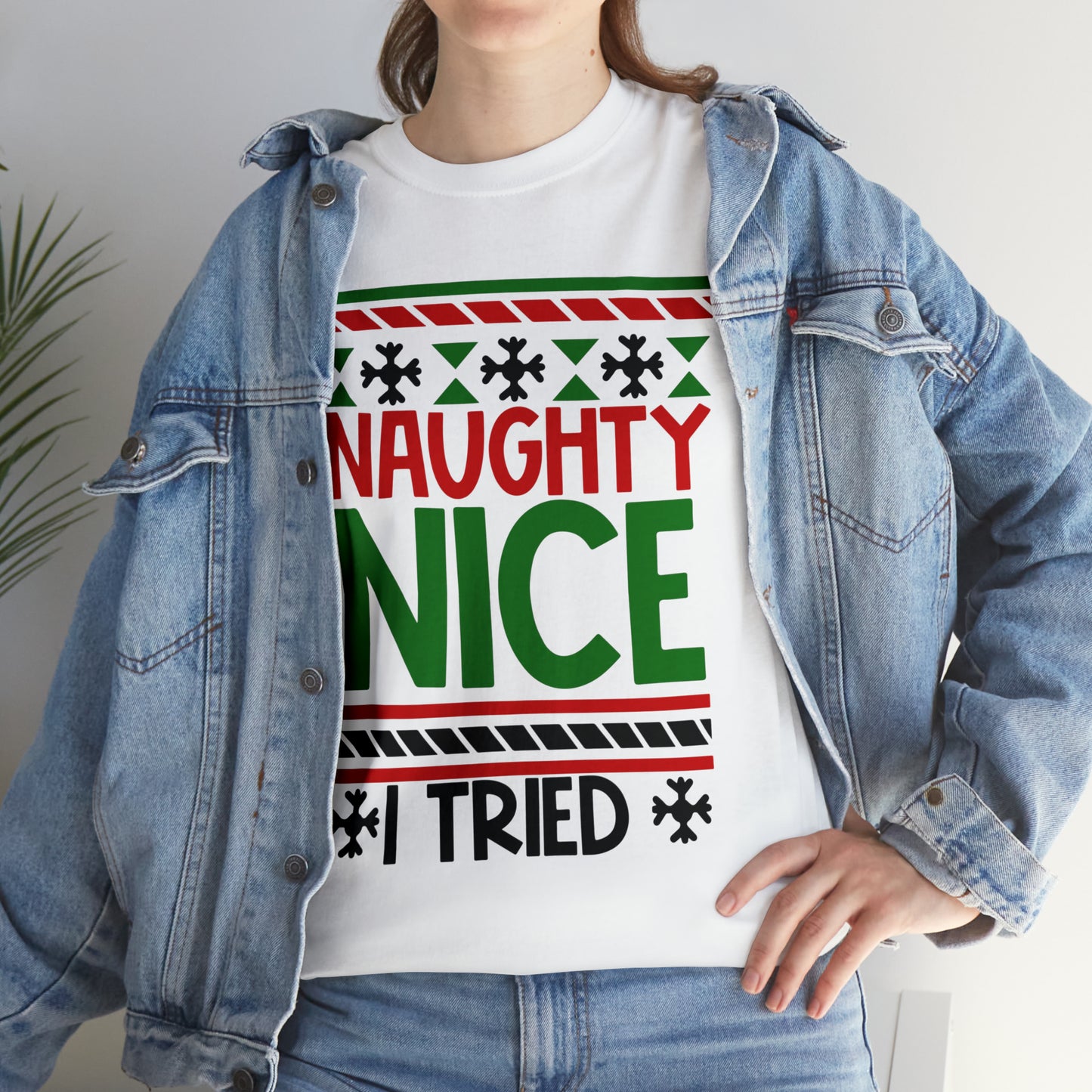Naughty Nice I Tried Unisex Heavy Cotton Tee