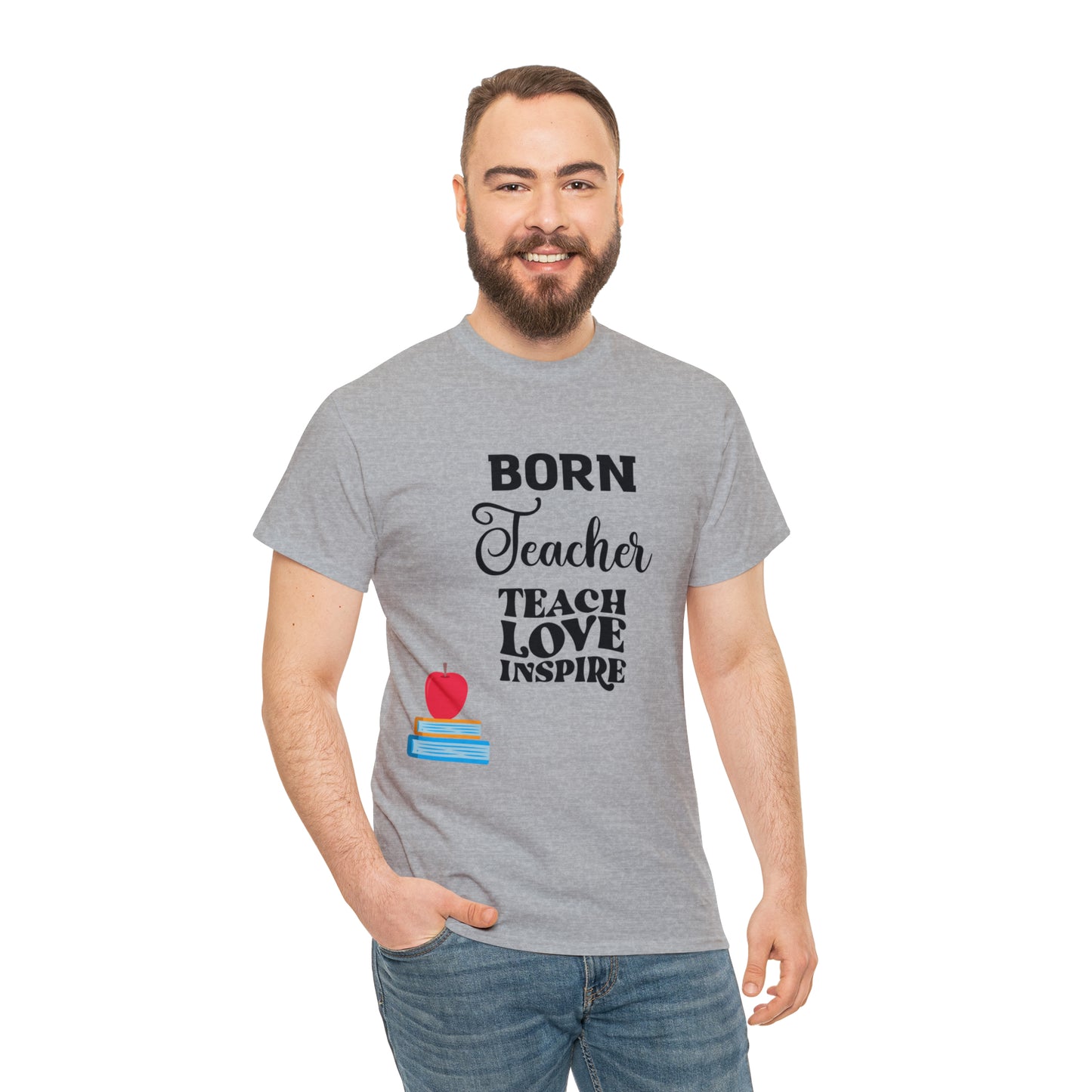 Born Teacher Unisex Heavy Cotton Tee