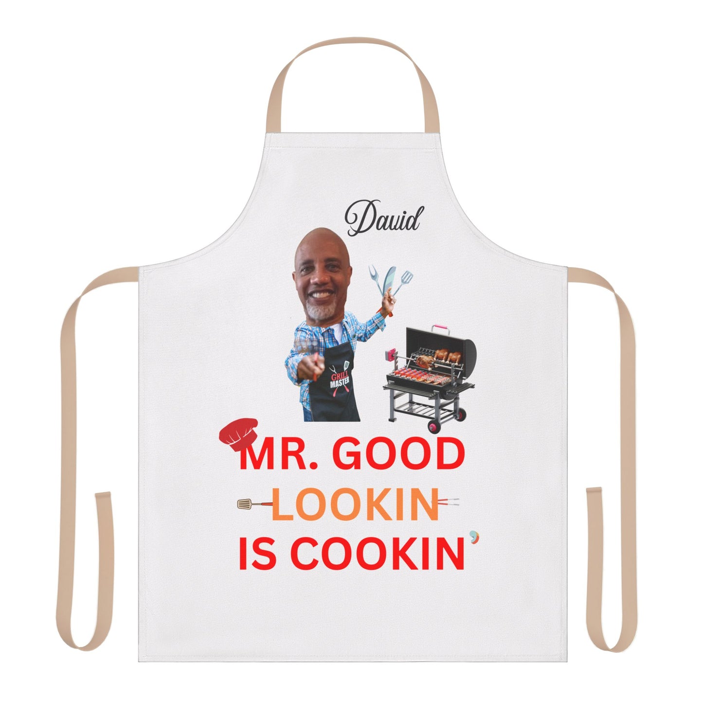 Stylish Chef Apron - Mr. Good Lookin' Is Cookin' | Perfect Gift for BBQ Lovers, Cooking Enthusiasts, Father's Day, Grilling, Kitchen