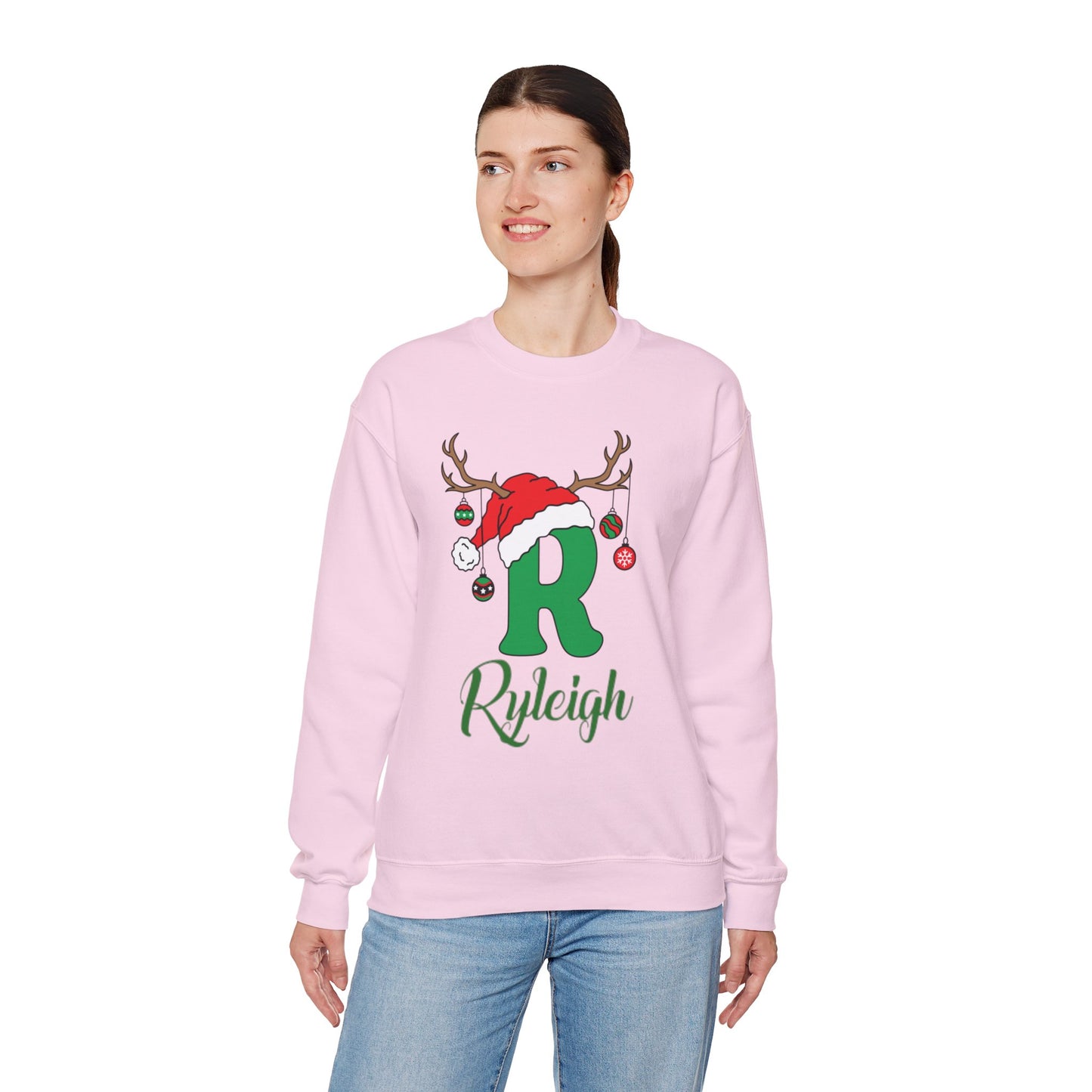 Custom Christmas Alphabet Matching Family Sweatshirt, Personalized Xmas Sweater Christmas Alphabet Gifts Family Reunion Christmas Sweatshirt