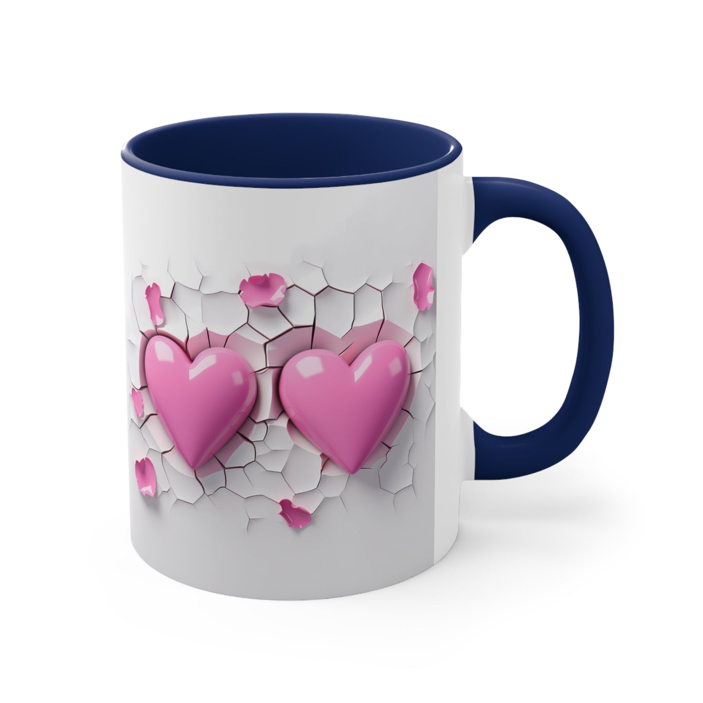 3D Valentine heart crack in the wall mug, couple mug, love heart couple mug, Funny Valentine Heart Candy, heart candy mug, conversation heart mug, Heart-Shaped Mug, Coffee Mug, 11oz