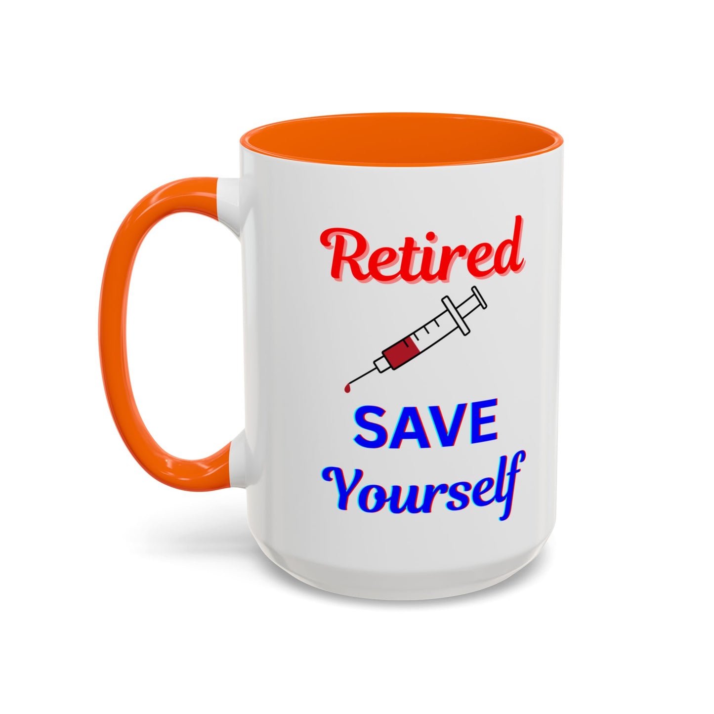 Retired Nurse Save Yourself Coffee Mug, Fun Gift for Retirement, Personalized Mug for Nurses, Coffee Cup for Grandkids Contact, Perfect for Holidays