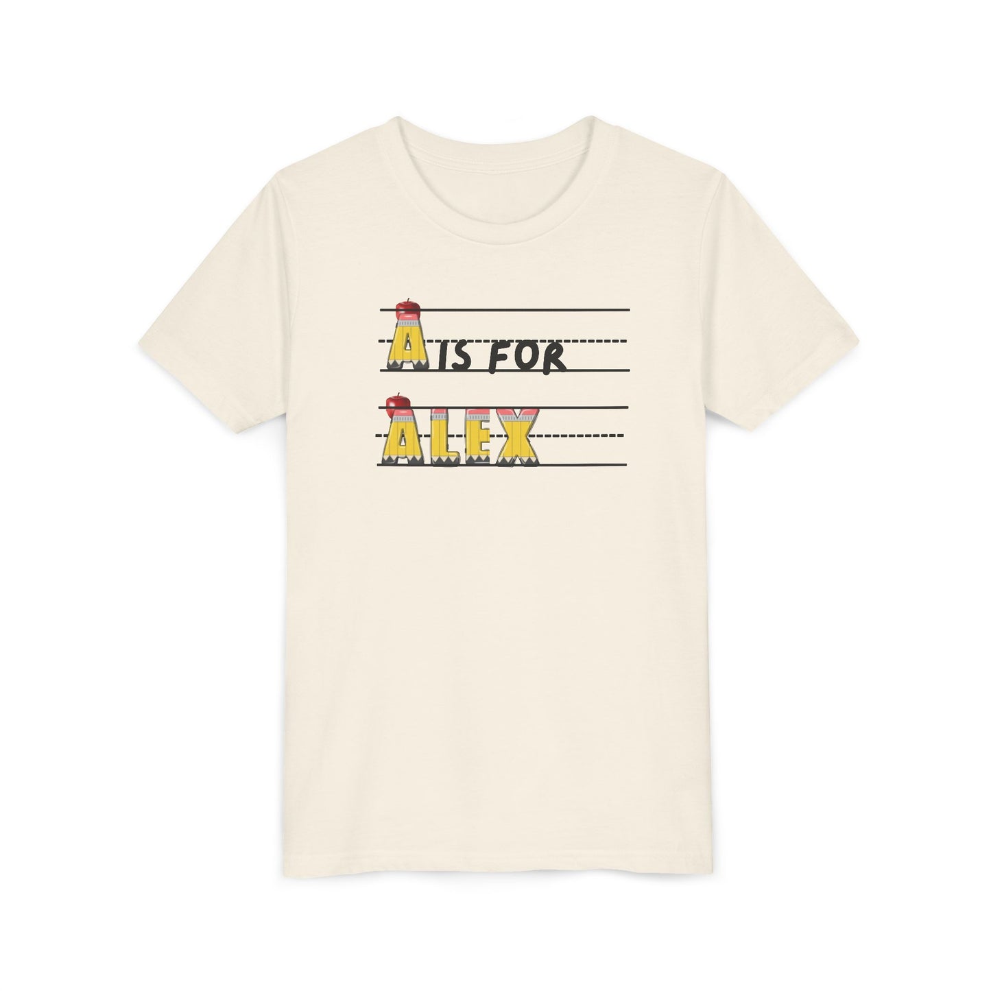 Custom Kids Name School Shirt, Back to School T-shirt, Toddler First Day of School Tee, Alphabet with Name Tee, Kindergarten Shirt with Name