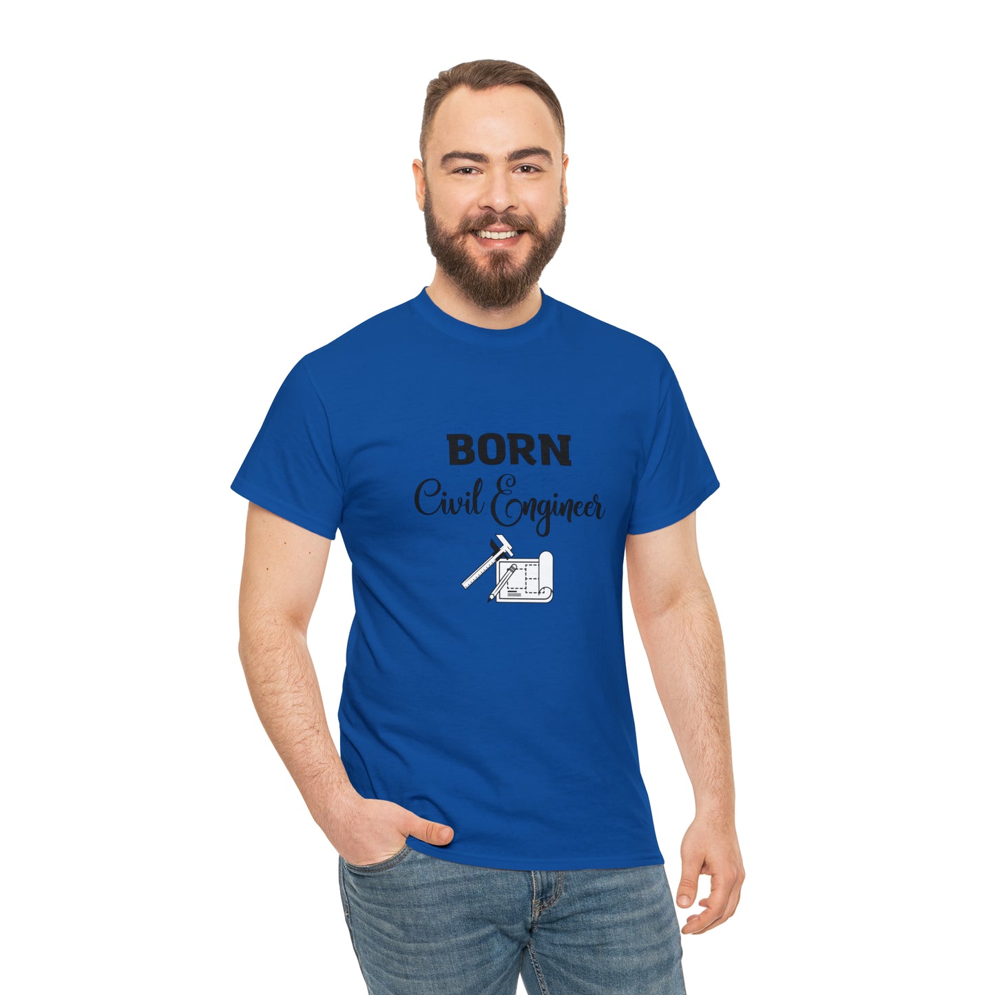 Born Civil Engineer Unisex Heavy Cotton Tee