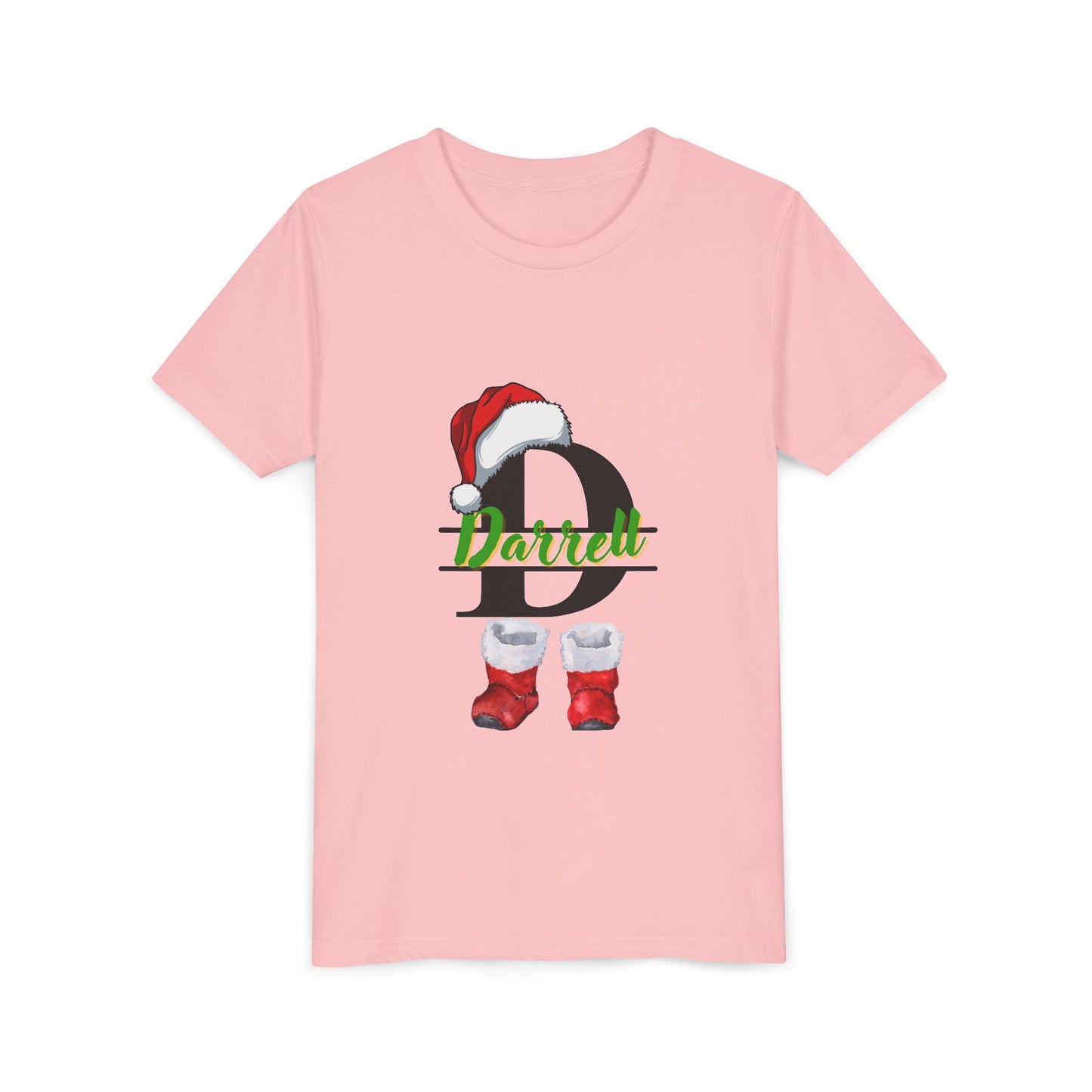 Personalized Christmas Youth Tee, Holiday T-Shirt, Cute Gift for Kids, Winter Apparel, Festive Short Sleeve Shirt