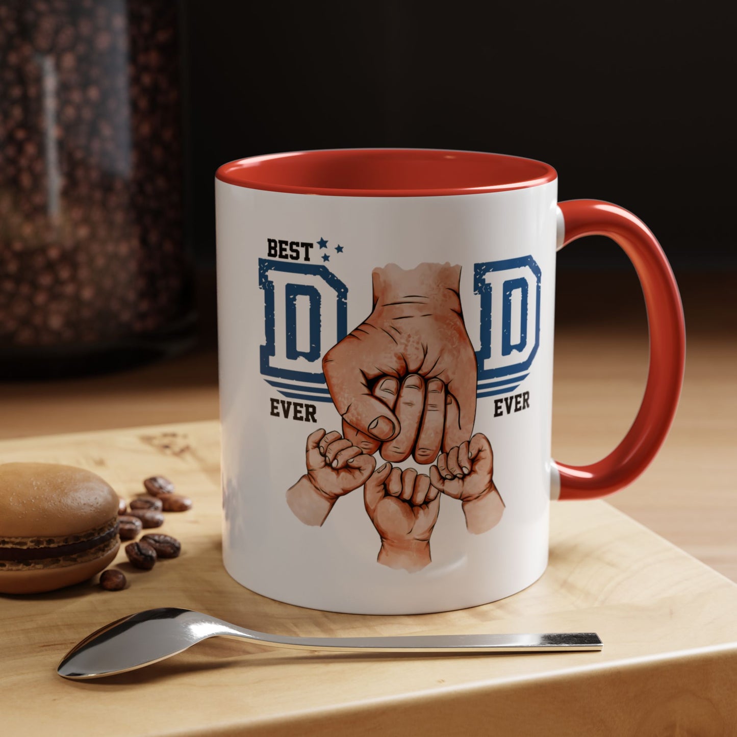 Best Dad Ever 3-kids Accent Coffee Mug | Father's Day Gift, Dad Mug, Coffee Lover Gift, Family Appreciation, Unique Drinking Cup