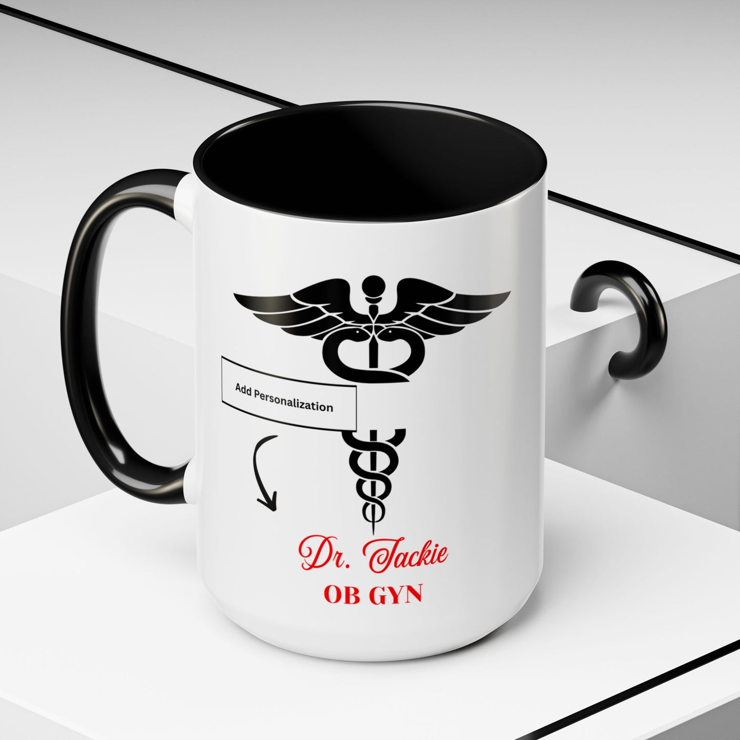 Personalized Accent Coffee Mug | Father's Day Gift, Dad Mug, Coffee Lover Gift, Family Appreciation, Unique Drinking Cup