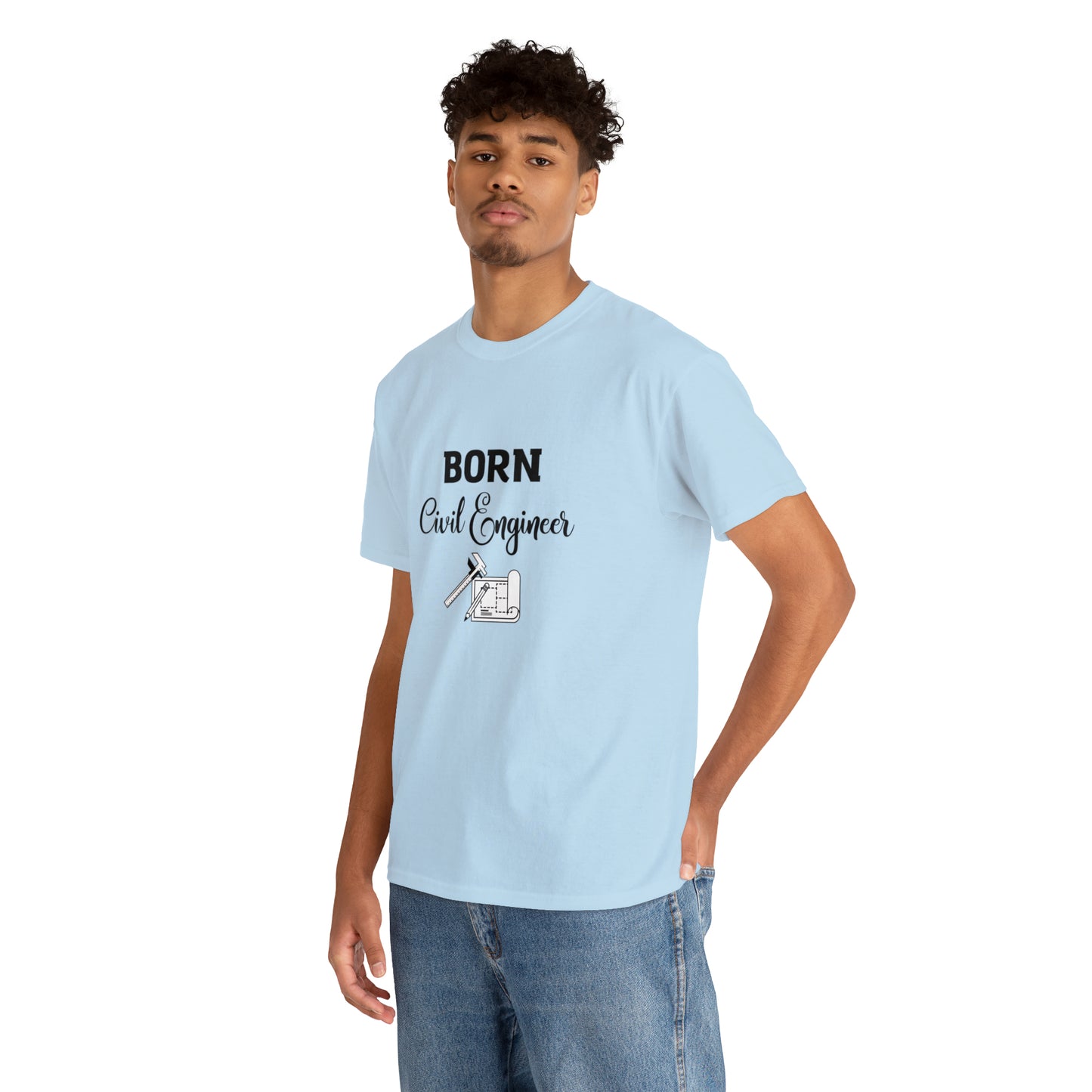 Born Civil Engineer Unisex Heavy Cotton Tee