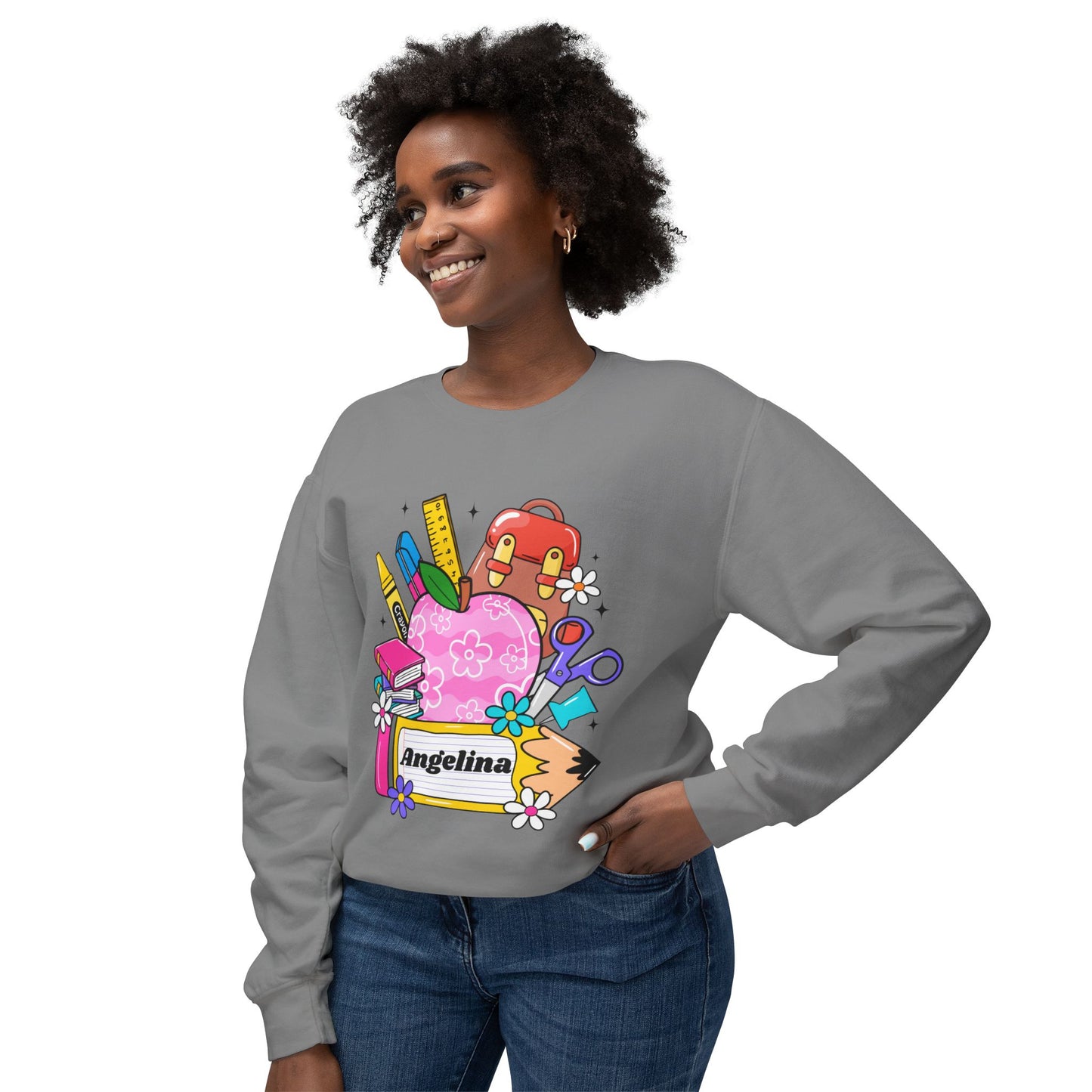 Custom name unisex alphabet sweatshirt for youth, toddlers & adults. Toddler and preschool gift, First Day Of School, fun shirt for youth