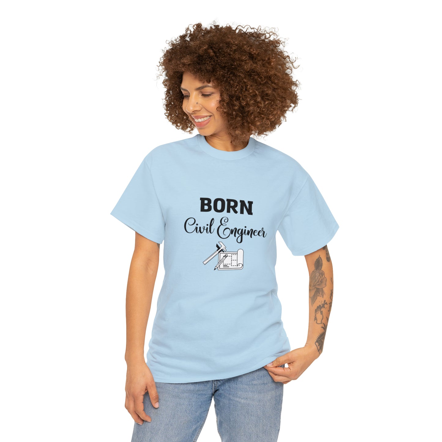 Born Civil Engineer Unisex Heavy Cotton Tee