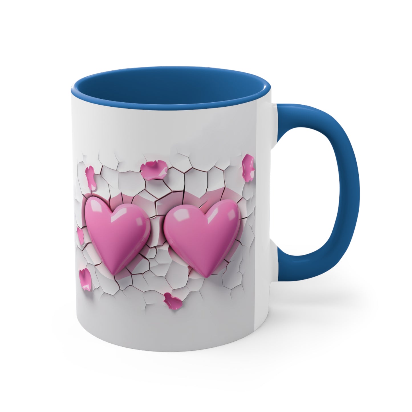 3D Valentine heart crack in the wall mug, couple mug, love heart couple mug, Funny Valentine Heart Candy, heart candy mug, conversation heart mug, Heart-Shaped Mug, Coffee Mug, 11oz