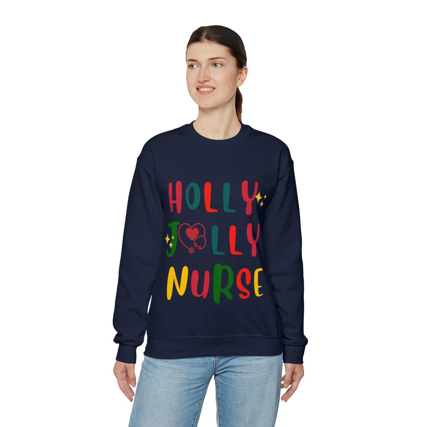 Santa's HollyJolly Nurse, Christmas Shirt, Christmas Gift, Nurse Christmas Sweatshirt, Nurse Xmas Shirt, Cute Nurse Pullover