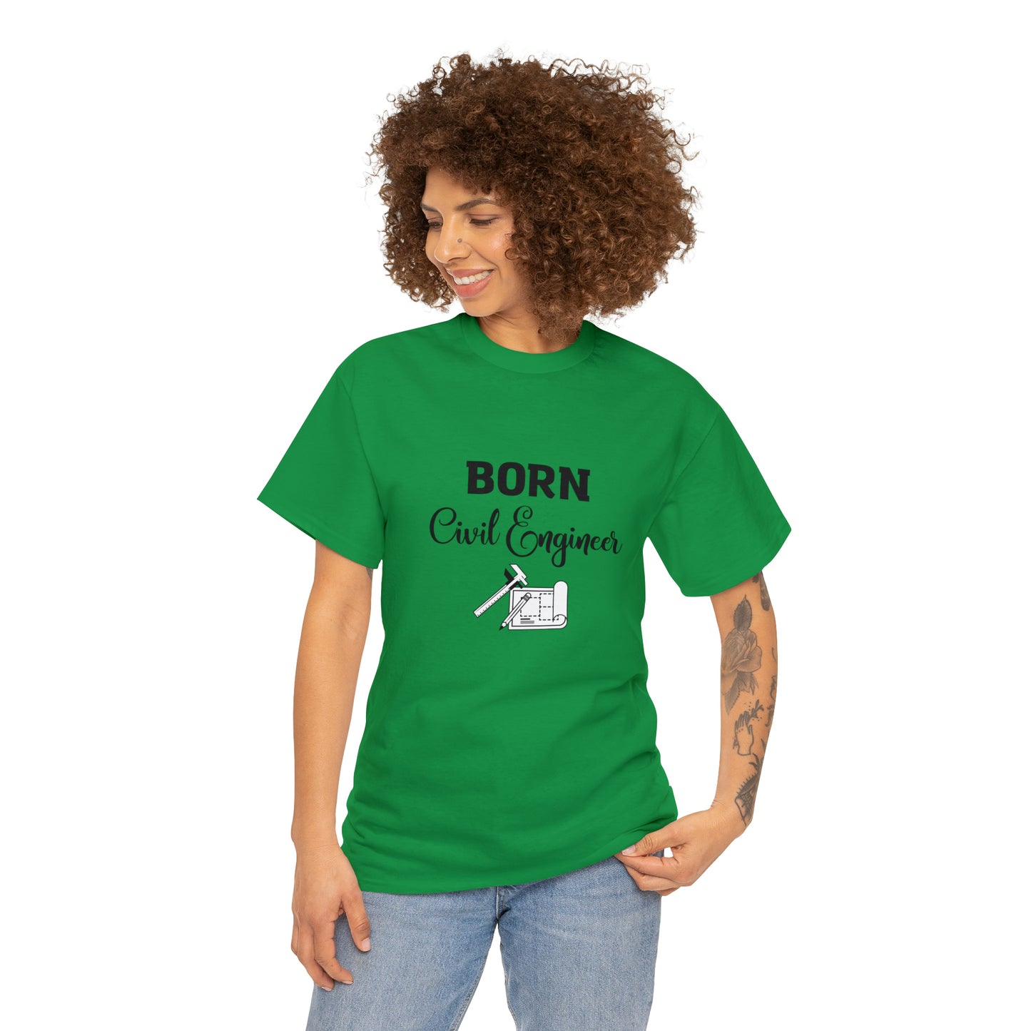 Born Civil Engineer Unisex Heavy Cotton Tee