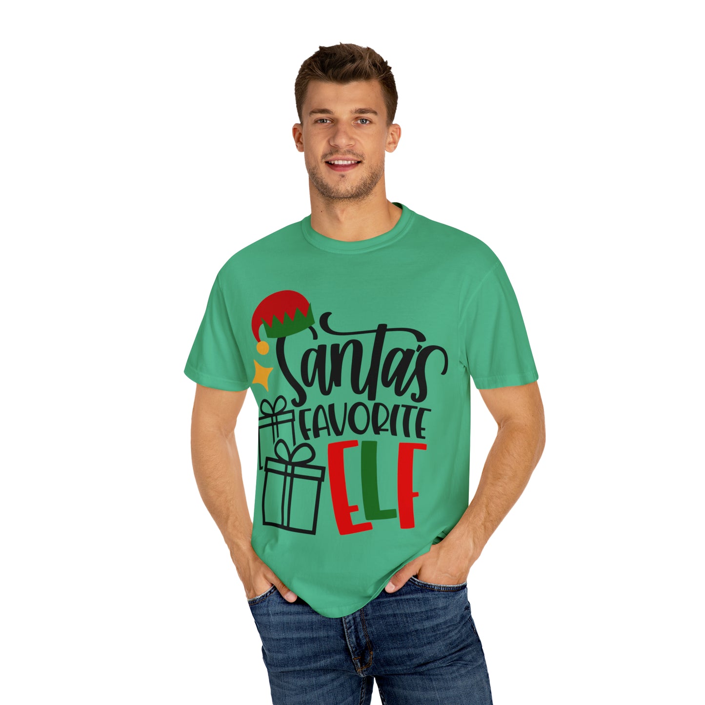 Santa's Favorite Elf Unisex Garment-Dyed T-shirt