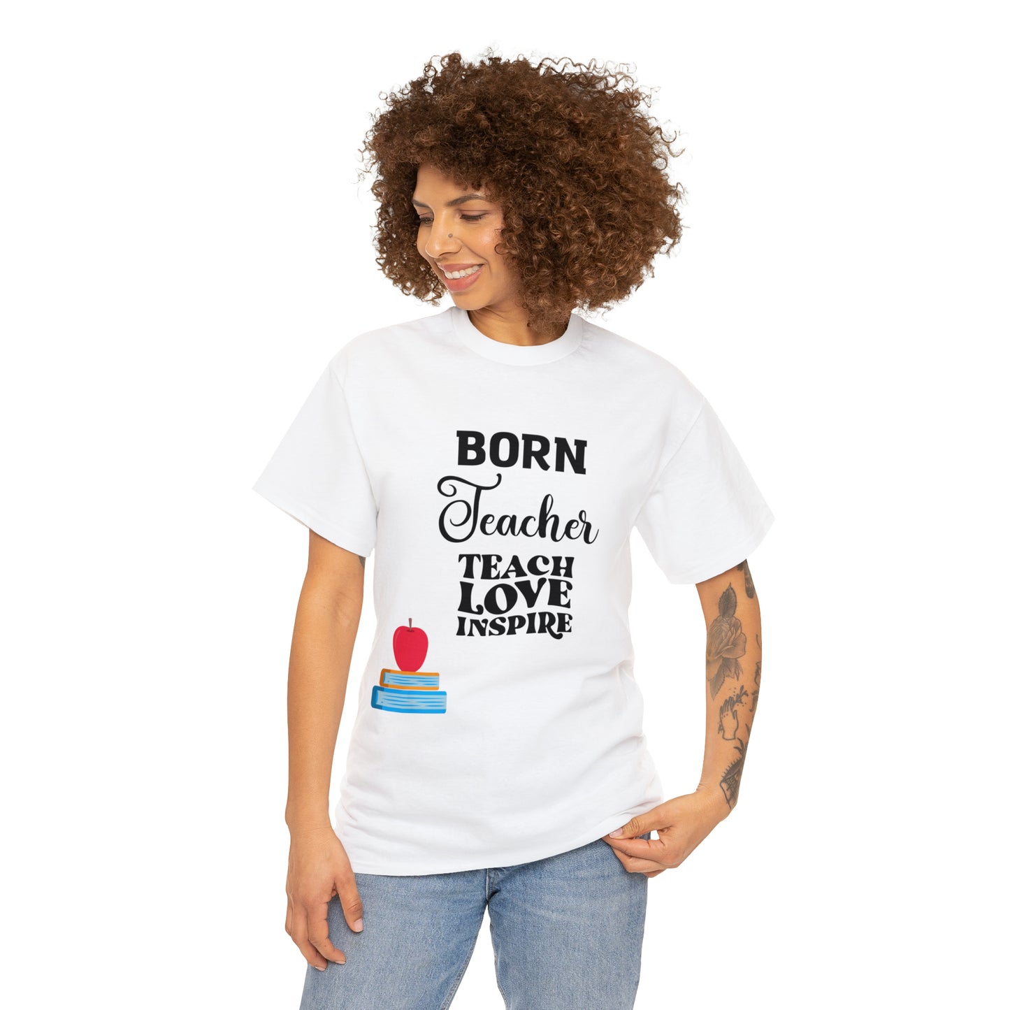 Born Teacher Unisex Heavy Cotton Tee