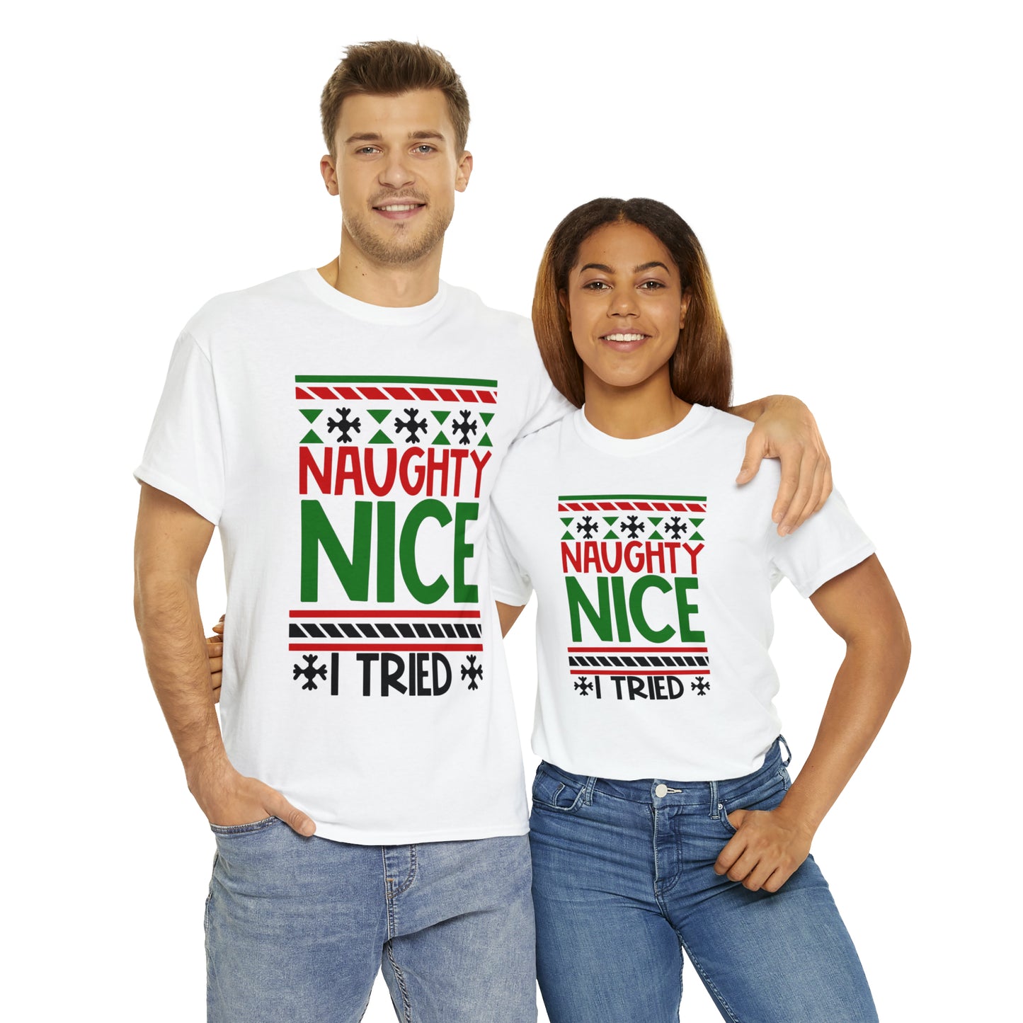 Naughty Nice I Tried Unisex Heavy Cotton Tee