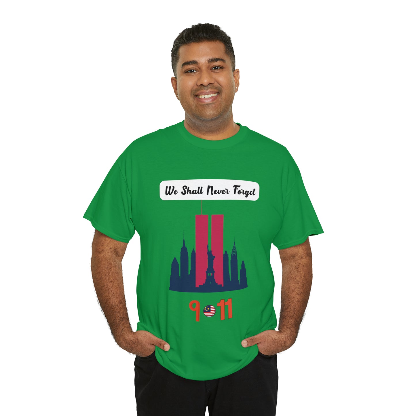 Unisex Heavy Cotton Tee- We Shall Never Forget 9/11