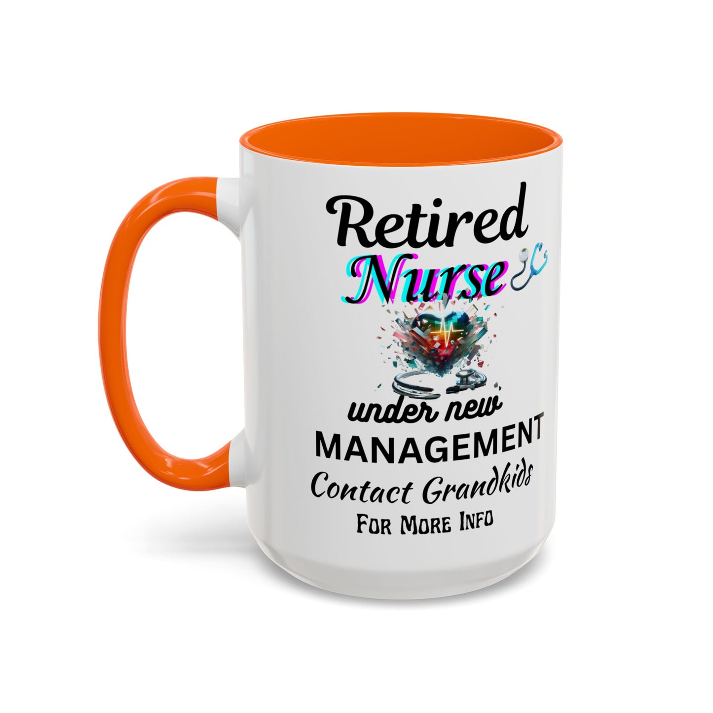 Retired Nurse Coffee Mug, Fun Gift for Retirement, Personalized Mug for Nurses, Coffee Cup for Grandkids Contact, Perfect for Holidays