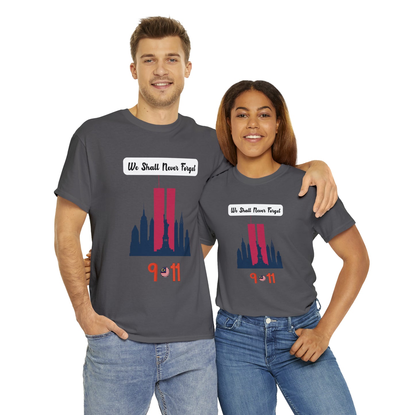 Unisex Heavy Cotton Tee- We Shall Never Forget 9/11