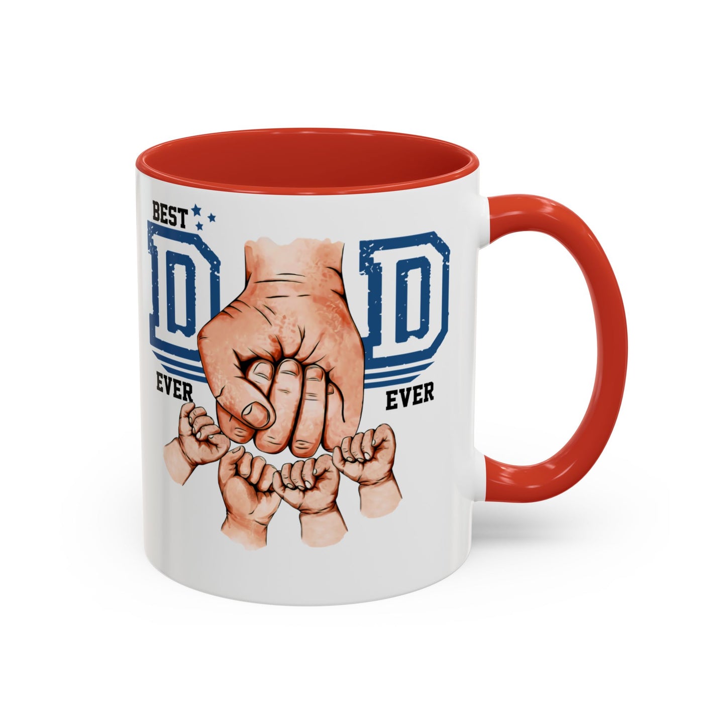 Best Dad Ever 4-kids Accent Coffee Mug | Father's Day Gift, Dad Mug, Coffee Lover Gift, Family Appreciation, Unique Drinking Cup
