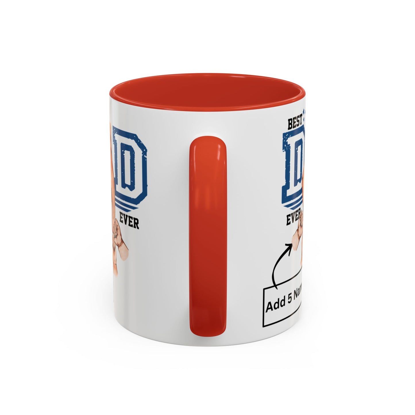 Best Dad Ever 5-kids Accent Coffee Mug | Father's Day Gift, Dad Mug, Coffee Lover Gift, Family Appreciation, Unique Drinking Cup
