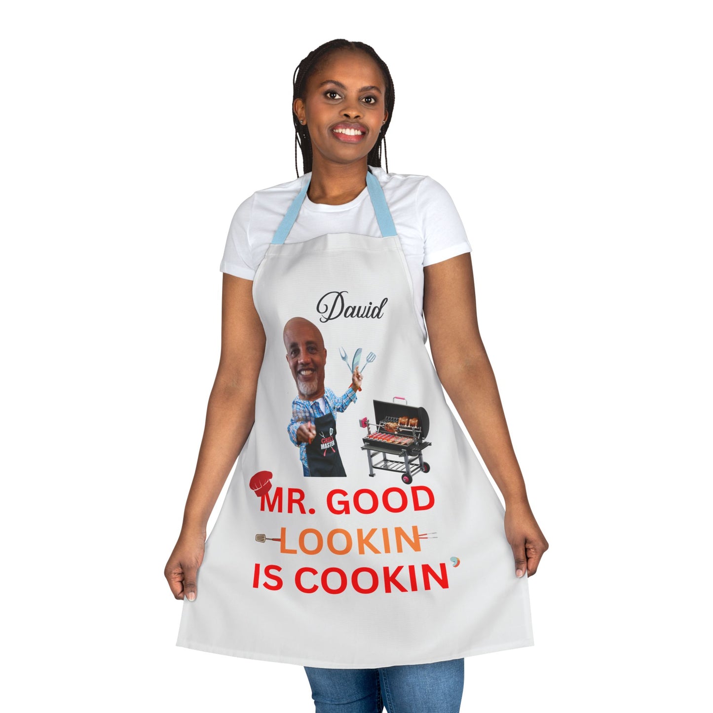 Stylish Chef Apron - Mr. Good Lookin' Is Cookin' | Perfect Gift for BBQ Lovers, Cooking Enthusiasts, Father's Day, Grilling, Kitchen