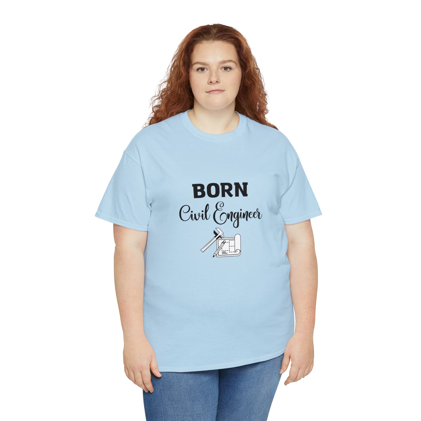 Born Civil Engineer Unisex Heavy Cotton Tee