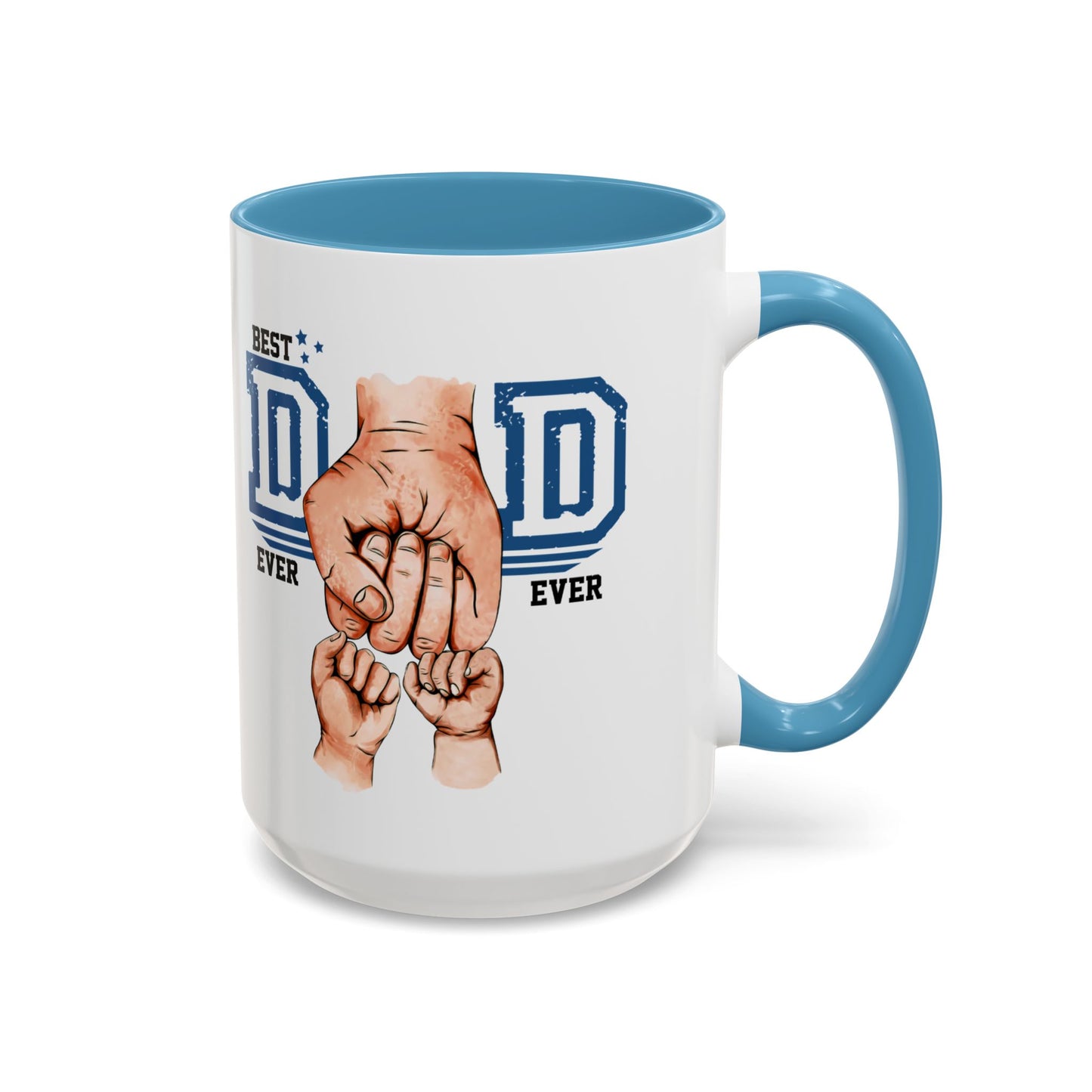 Best Dad Ever 2-kids Accent Coffee Mug | Father's Day Gift, Dad Mug, Coffee Lover Gift, Family Appreciation, Unique Drinking Cup