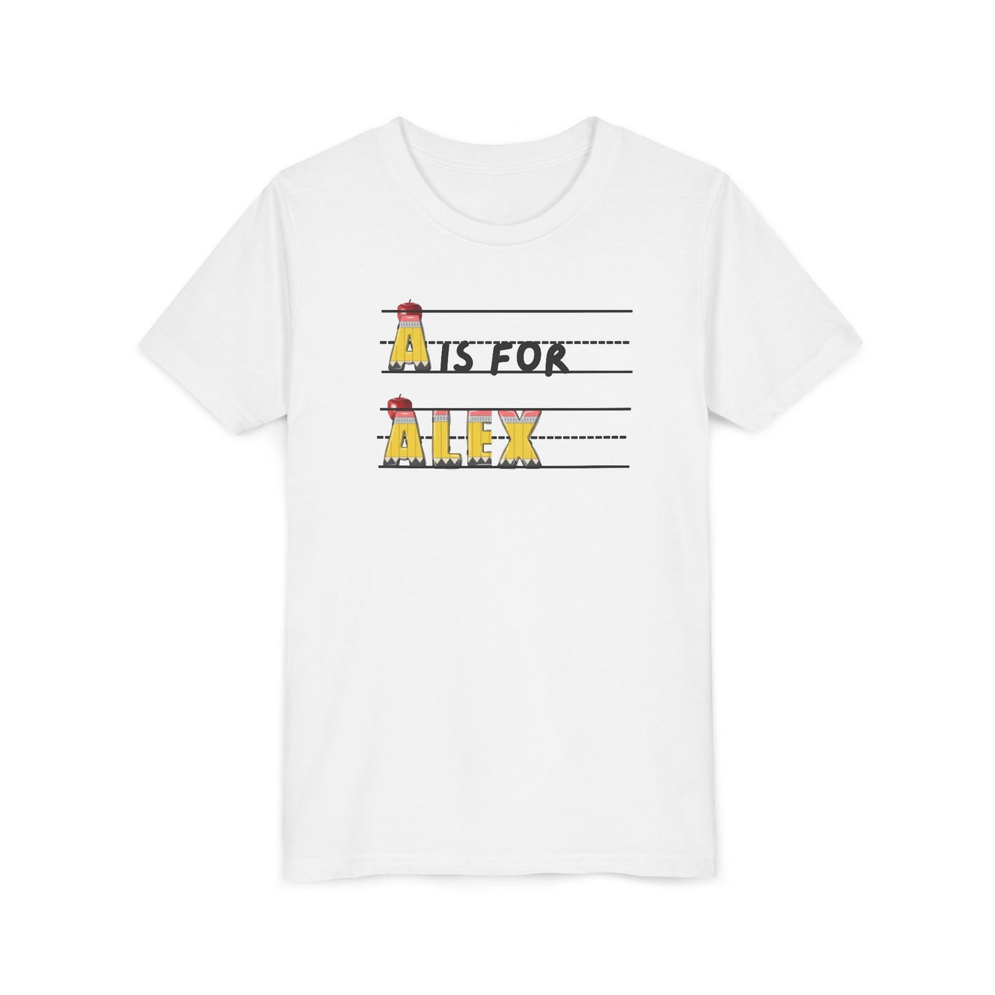 Custom Kids Name School Shirt, Back to School T-shirt, Toddler First Day of School Tee, Alphabet with Name Tee, Kindergarten Shirt with Name