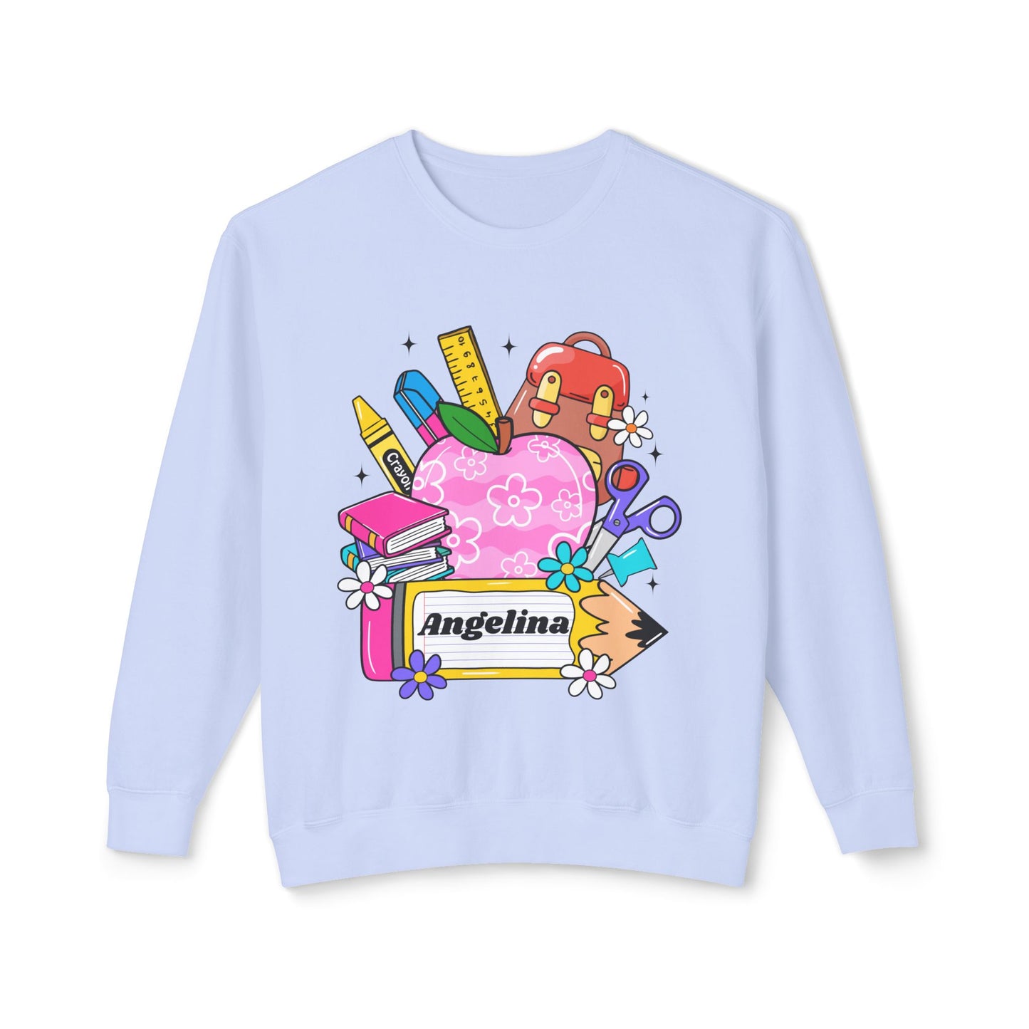 Custom name unisex alphabet sweatshirt for youth, toddlers & adults. Toddler and preschool gift, First Day Of School, fun shirt for youth