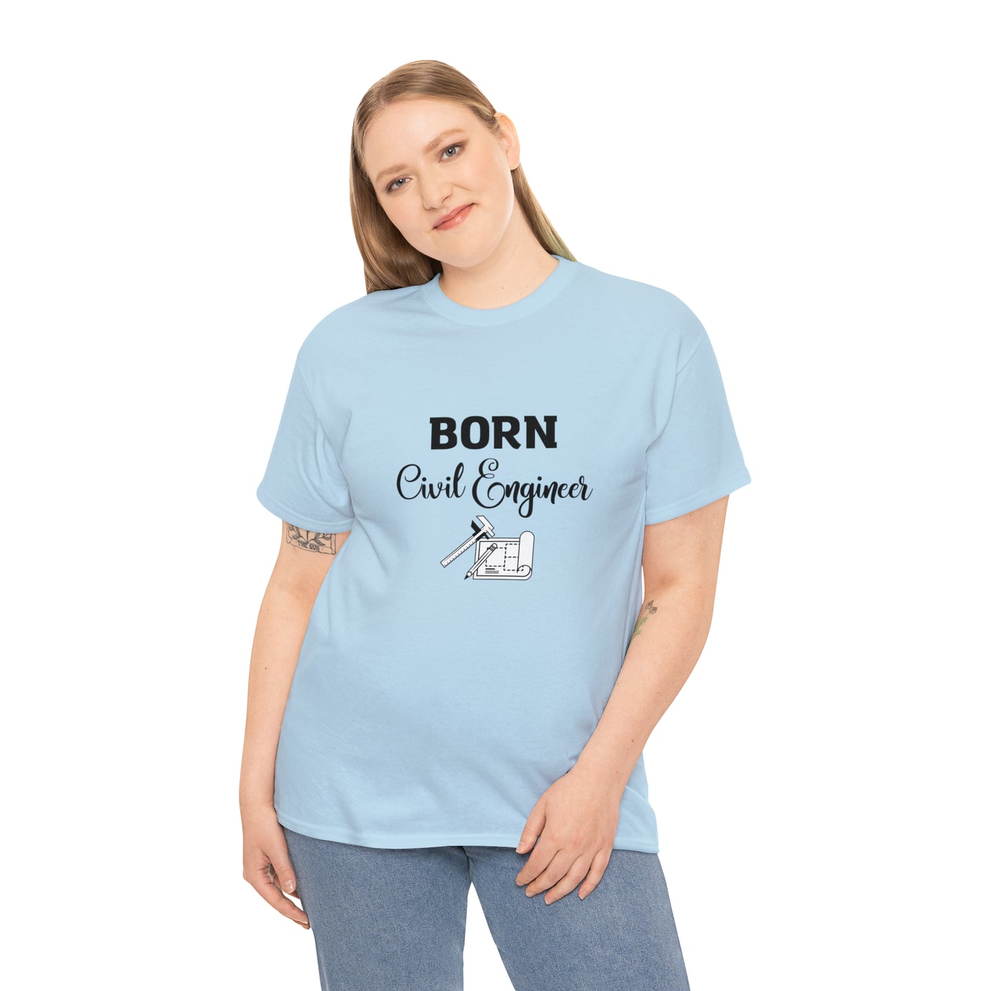 Born Civil Engineer Unisex Heavy Cotton Tee
