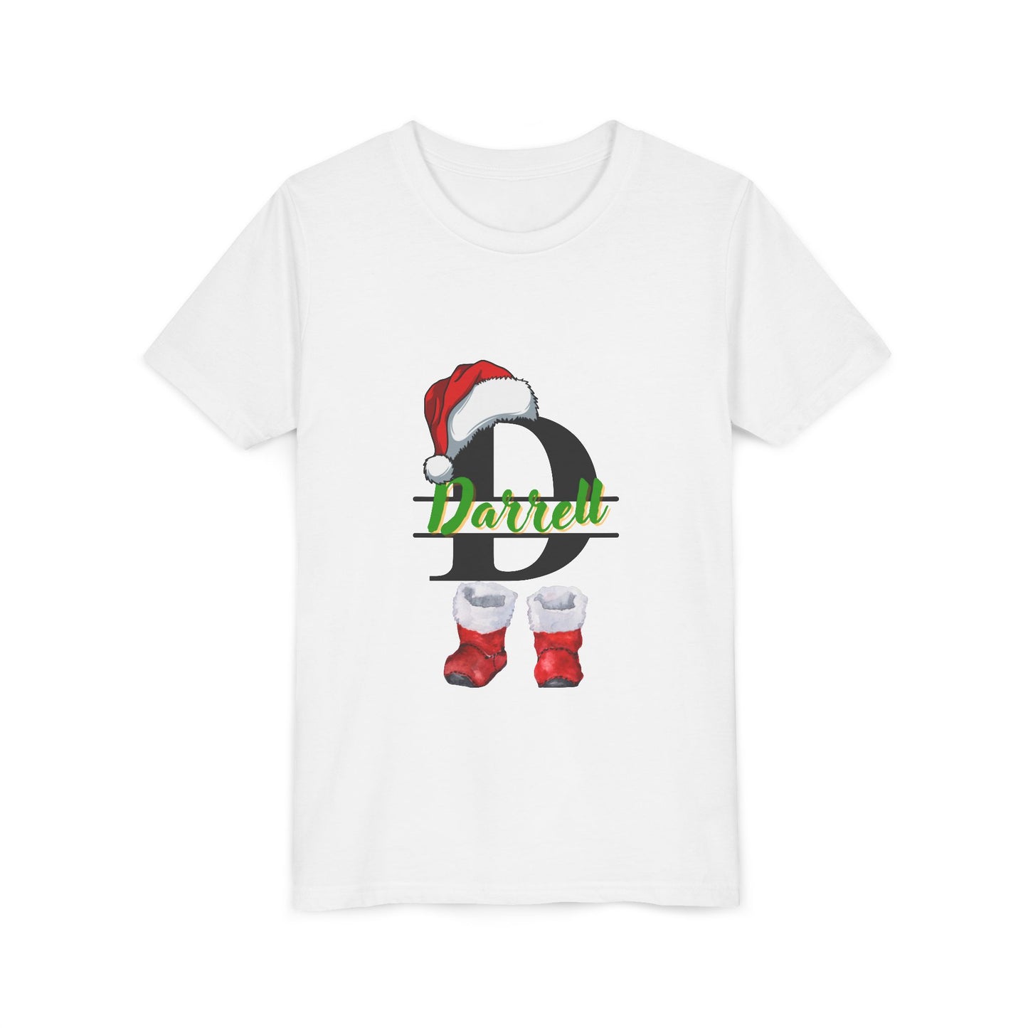 Personalized Christmas Youth Tee, Holiday T-Shirt, Cute Gift for Kids, Winter Apparel, Festive Short Sleeve Shirt