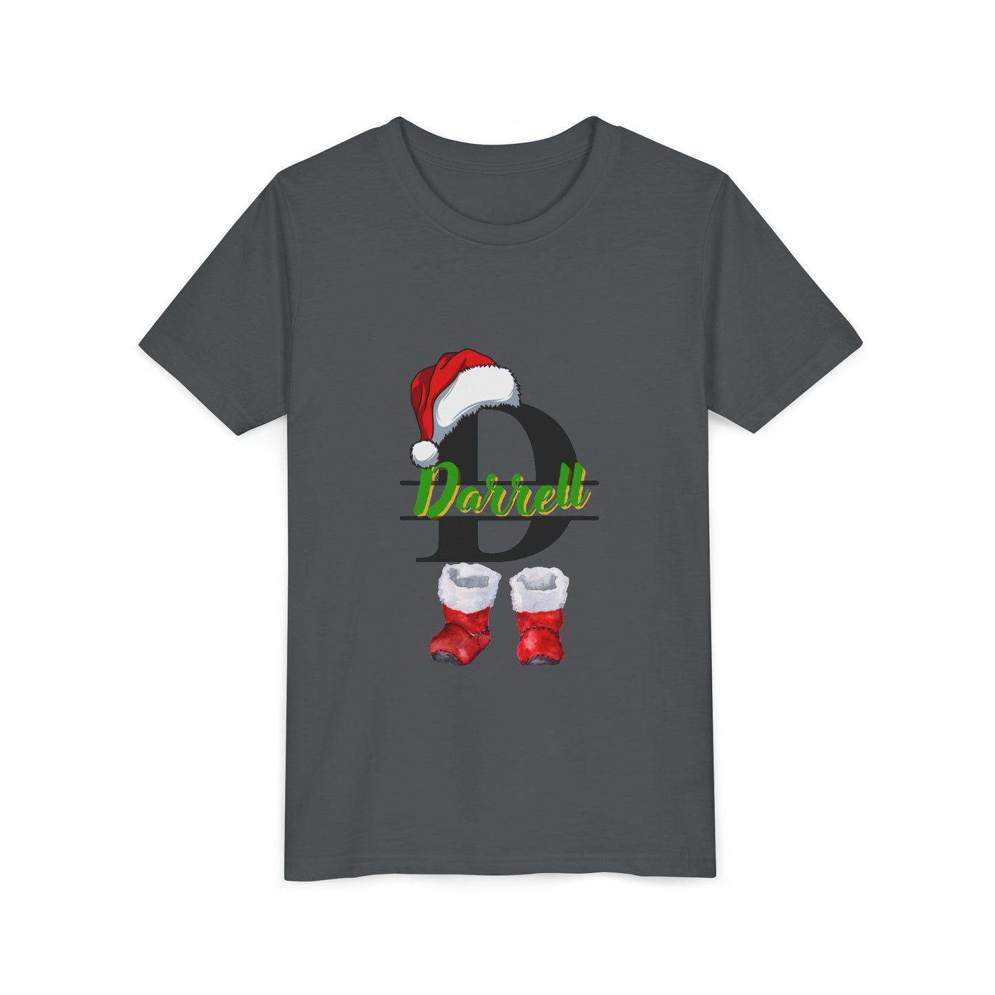 Personalized Christmas Youth Tee, Holiday T-Shirt, Cute Gift for Kids, Winter Apparel, Festive Short Sleeve Shirt
