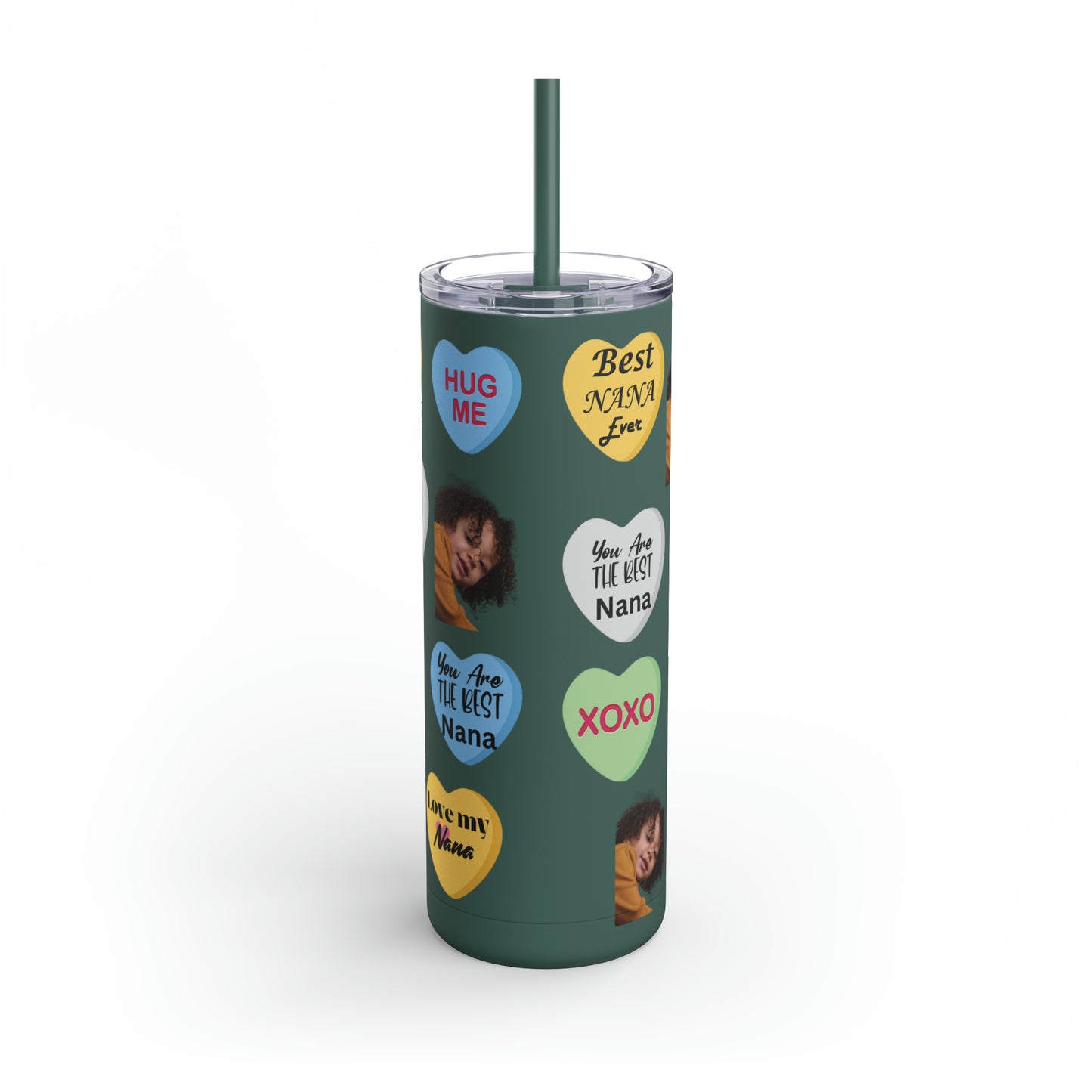 Best Nana Photo Valentine Tumbler, Valentine's Day gift, Tumblers, Auntie gift, Sister gift, Gift for her, Skinny Matte Tumbler, 20oz