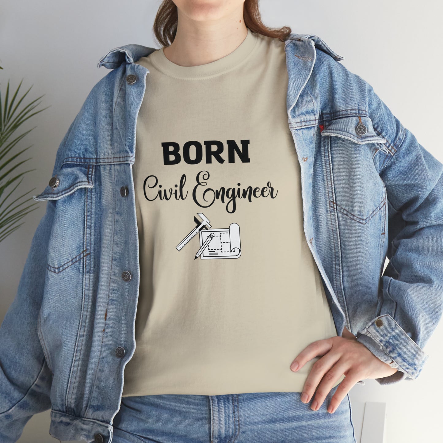 Born Civil Engineer Unisex Heavy Cotton Tee