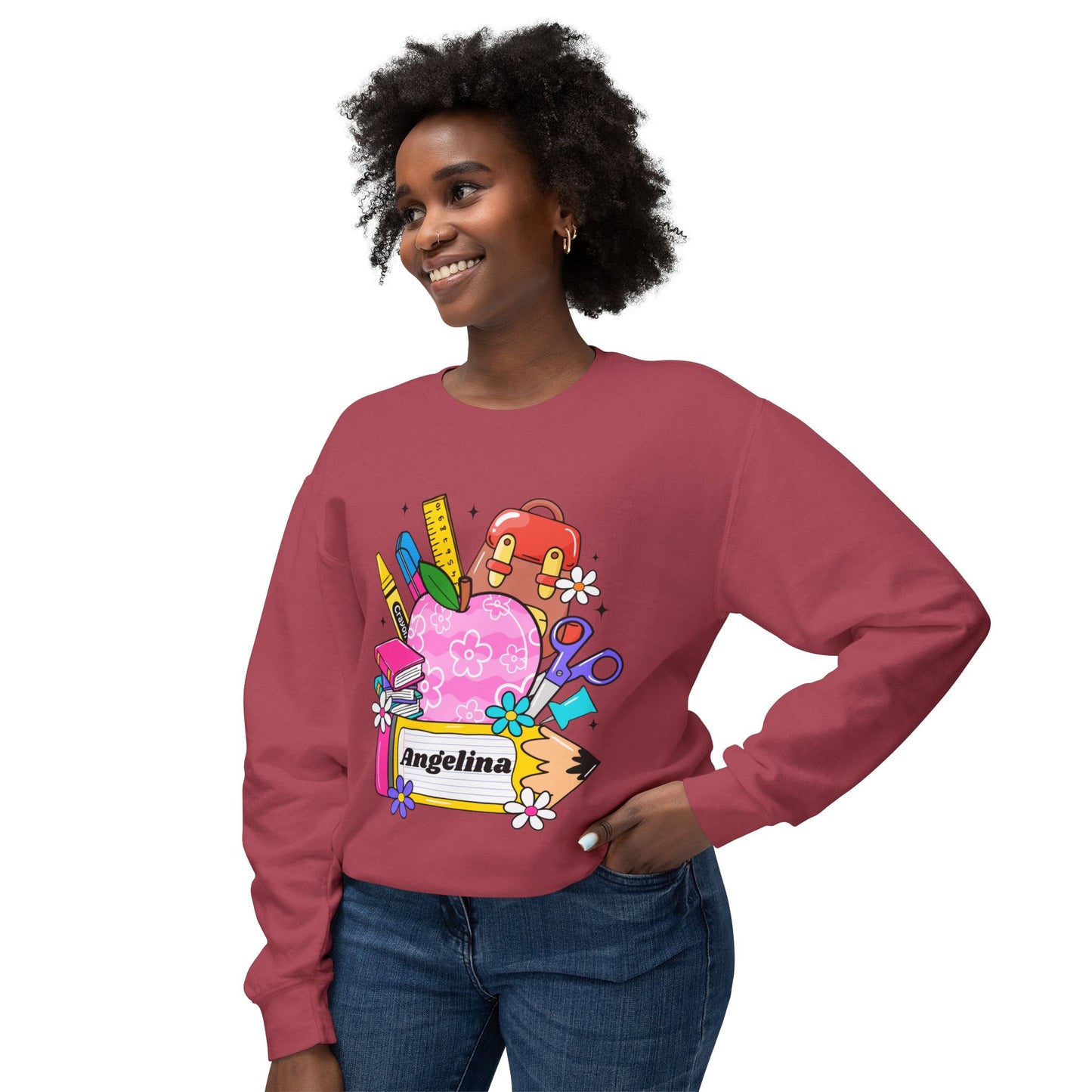 Custom name unisex alphabet sweatshirt for youth, toddlers & adults. Toddler and preschool gift, First Day Of School, fun shirt for youth