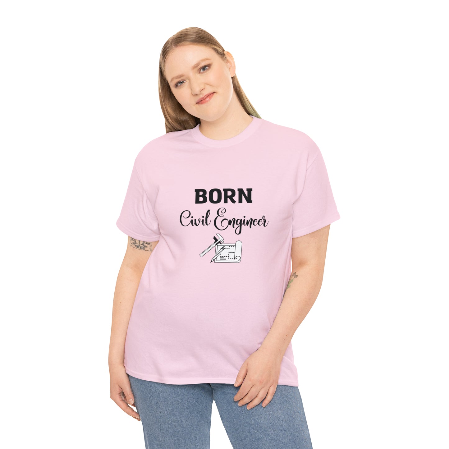 Born Civil Engineer Unisex Heavy Cotton Tee