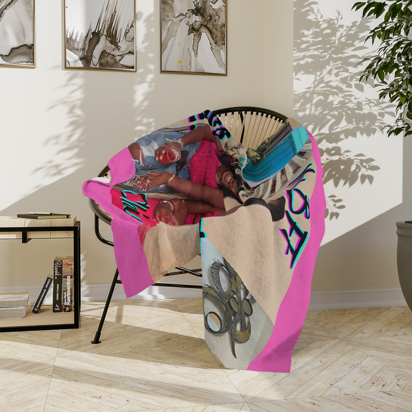 Halle BFF Pink Velveteen Minky Blanket