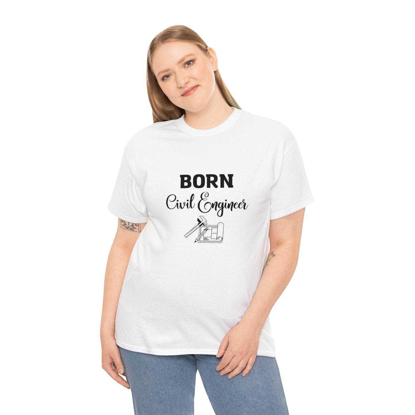 Born Civil Engineer Unisex Heavy Cotton Tee