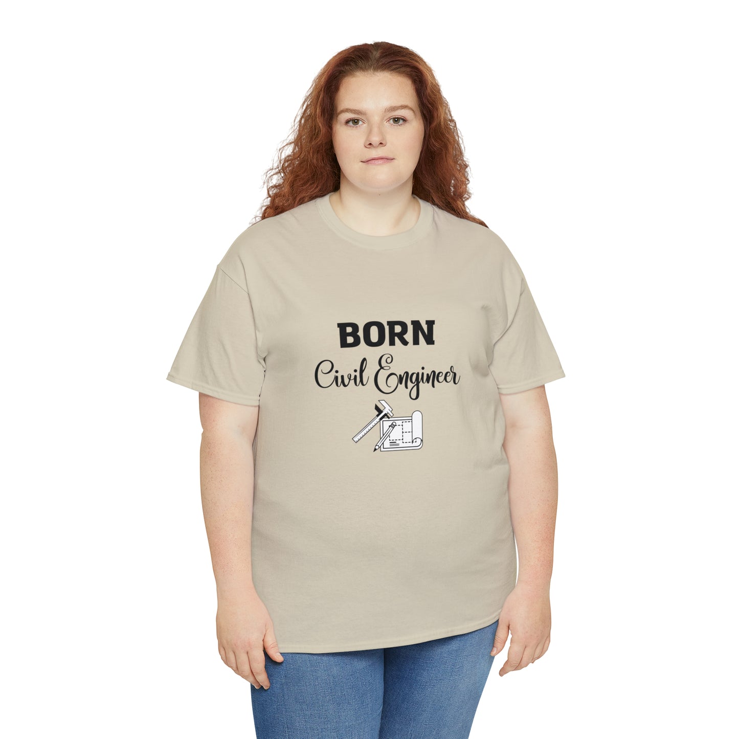 Born Civil Engineer Unisex Heavy Cotton Tee