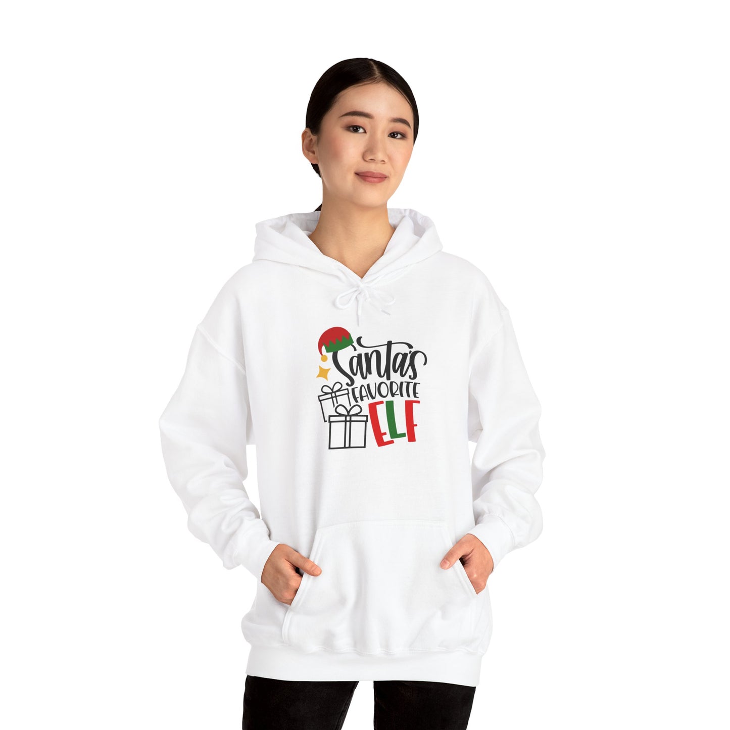 Santa's Favorite Elf Hooded Sweatshirt, Funny Sweatshirt, Elf Christmas Shirt, Cute Sweatshirt, Christmas Slogan Shirts, Christmas Sweater