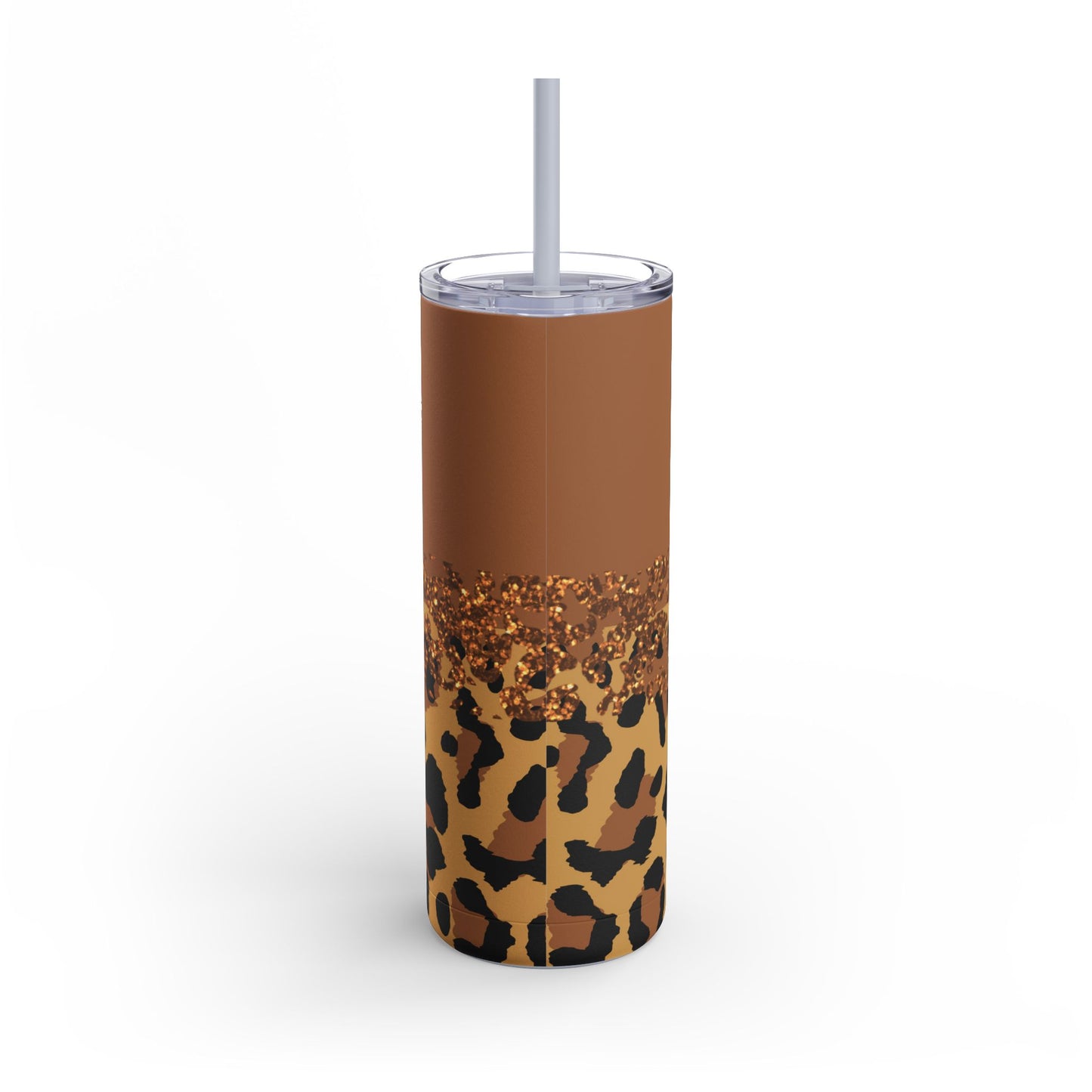 Personalized Leopard Tumbler, 20 oz Tumblers, Animal print gift, Gift for her, custom name, Skinny Matte Tumbler, 20oz