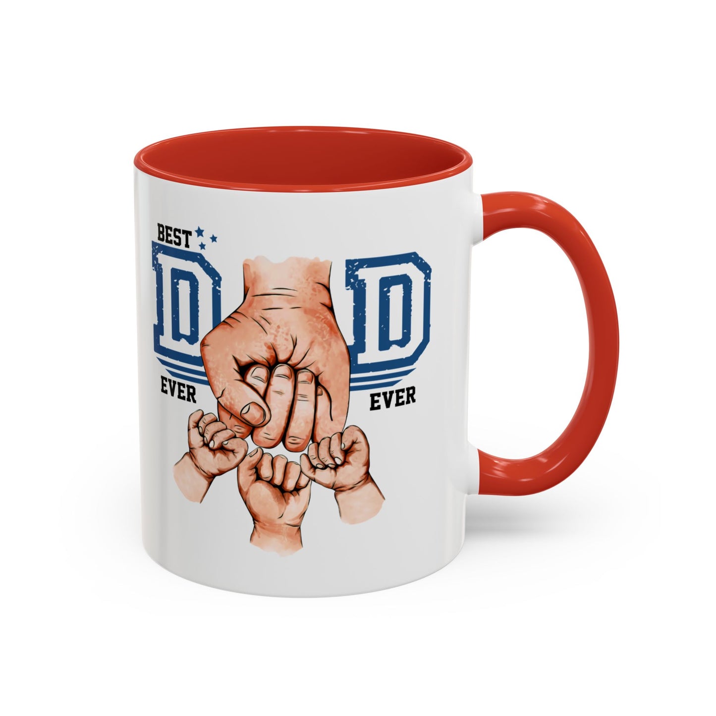 Best Dad Ever 3-kids Accent Coffee Mug | Father's Day Gift, Dad Mug, Coffee Lover Gift, Family Appreciation, Unique Drinking Cup