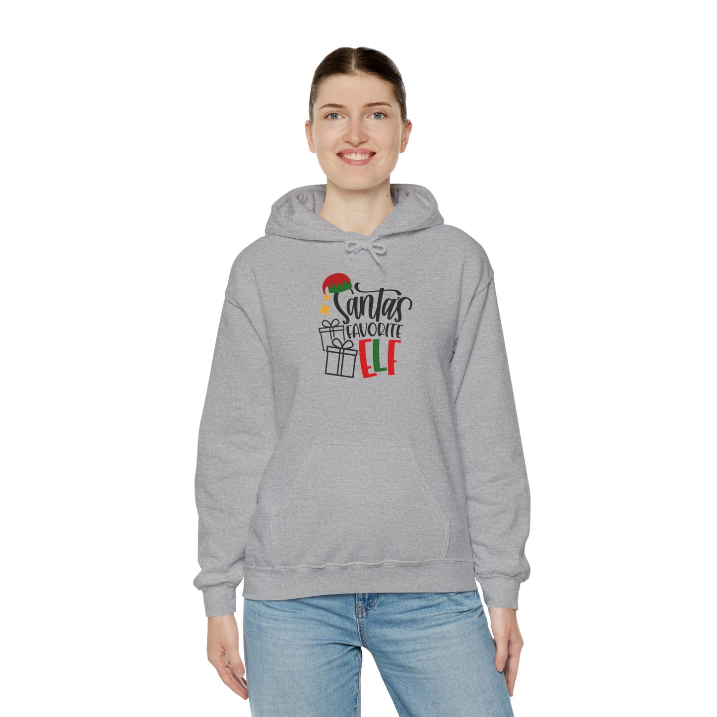 Santa's Favorite Elf Hooded Sweatshirt, Funny Sweatshirt, Elf Christmas Shirt, Cute Sweatshirt, Christmas Slogan Shirts, Christmas Sweater
