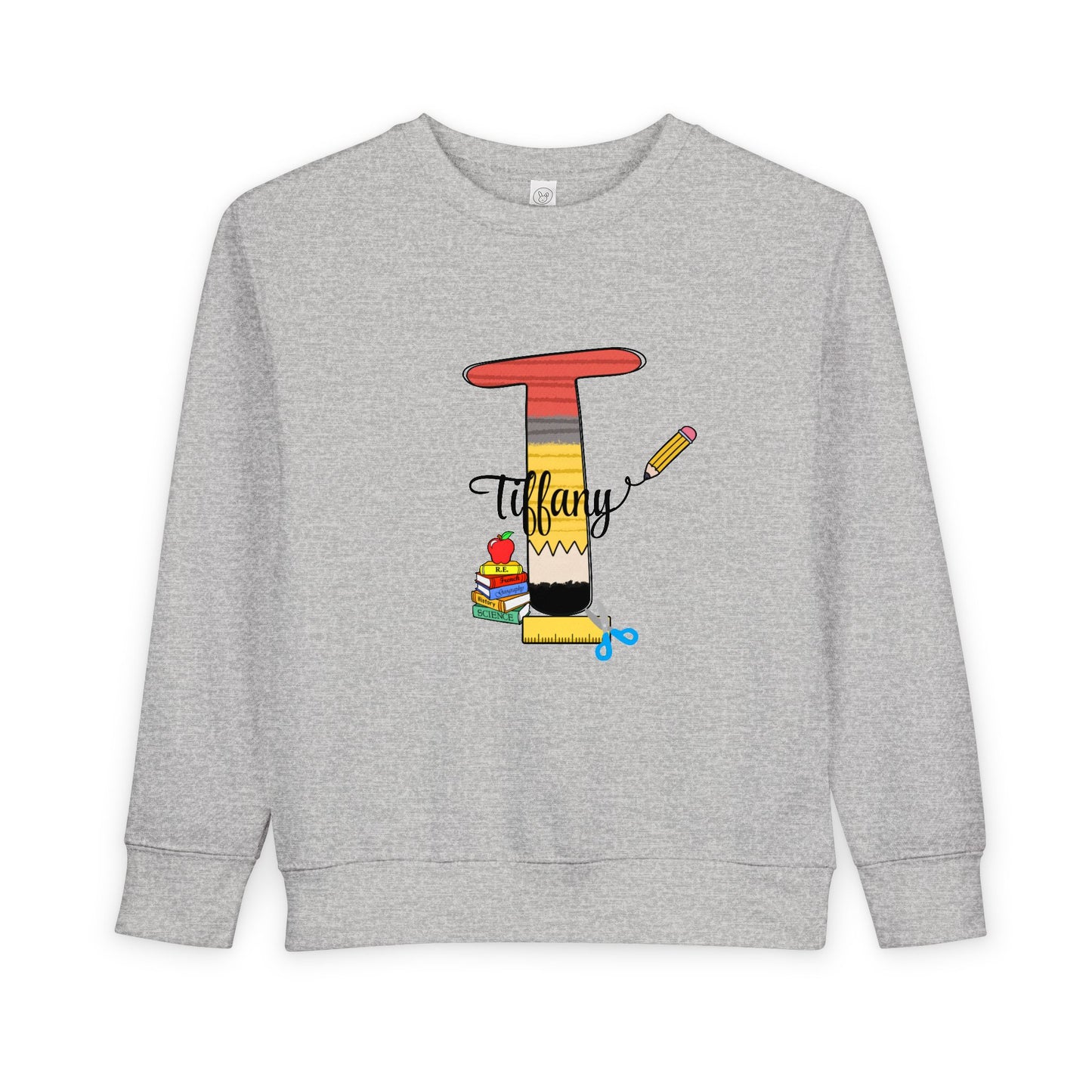 Custom name unisex alphabet sweatshirt for youth, toddlers & adults. Toddler and preschool gift, First Day Of School, fun shirt for youth