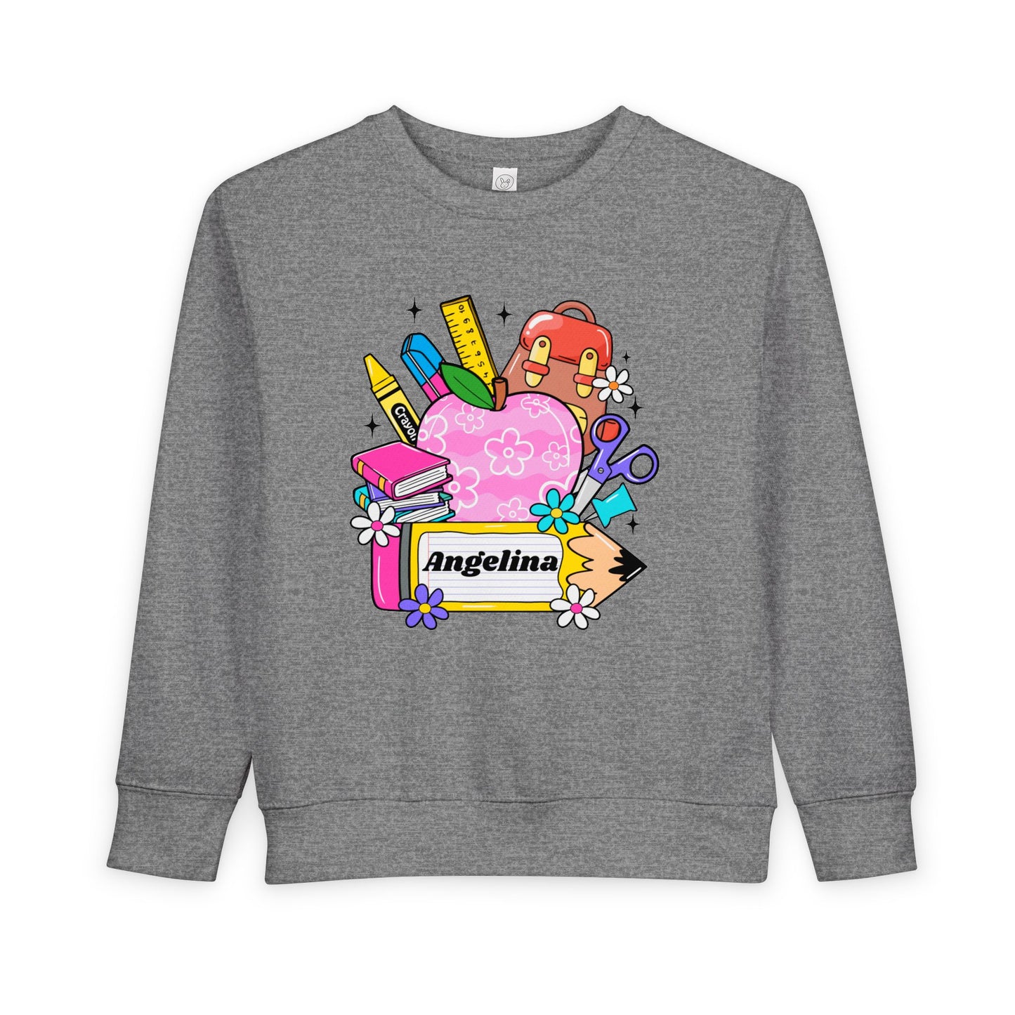Custom name unisex alphabet sweatshirt for youth, toddlers & adults. Toddler and preschool gift, First Day Of School, fun shirt for youth