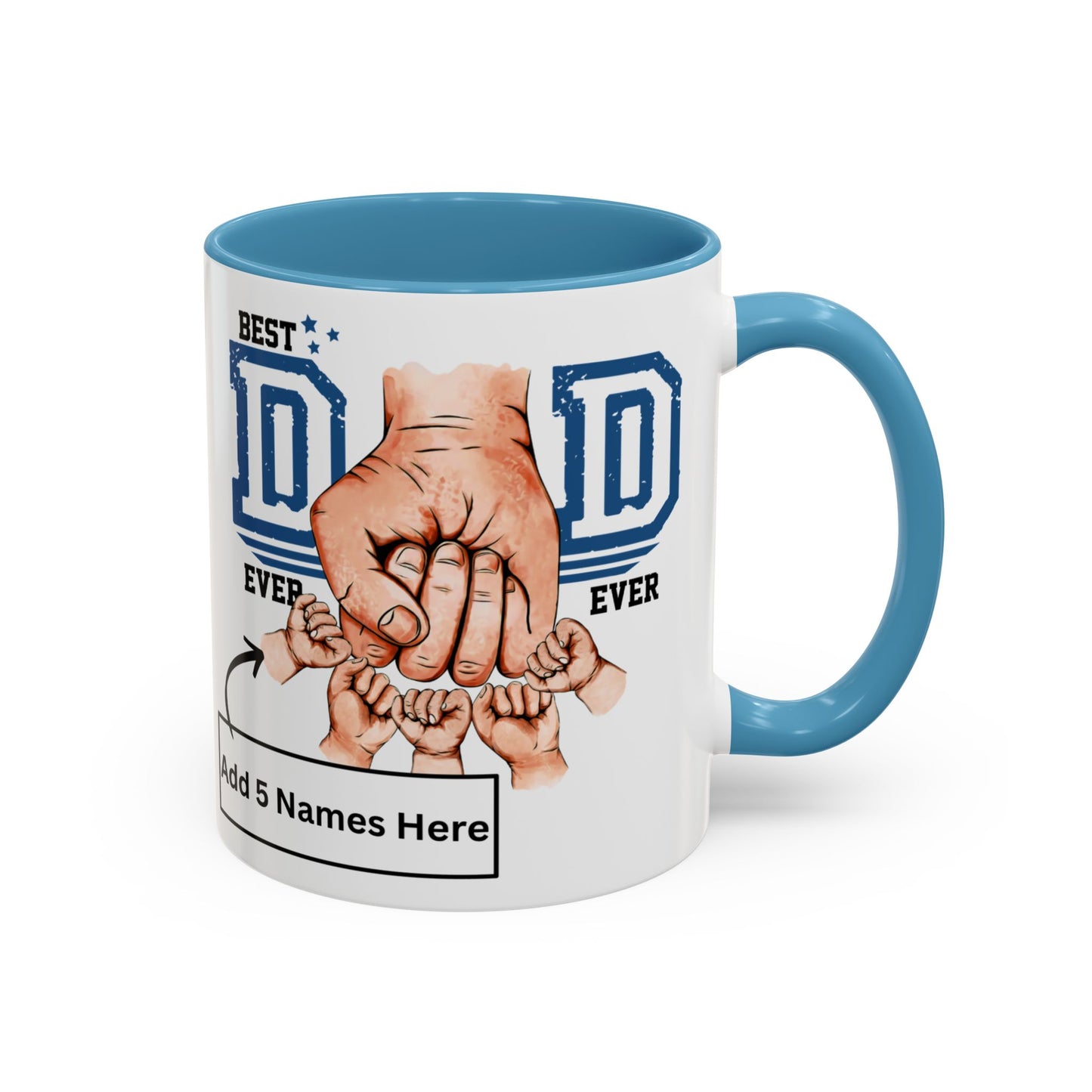 Best Dad Ever 5-kids Accent Coffee Mug | Father's Day Gift, Dad Mug, Coffee Lover Gift, Family Appreciation, Unique Drinking Cup