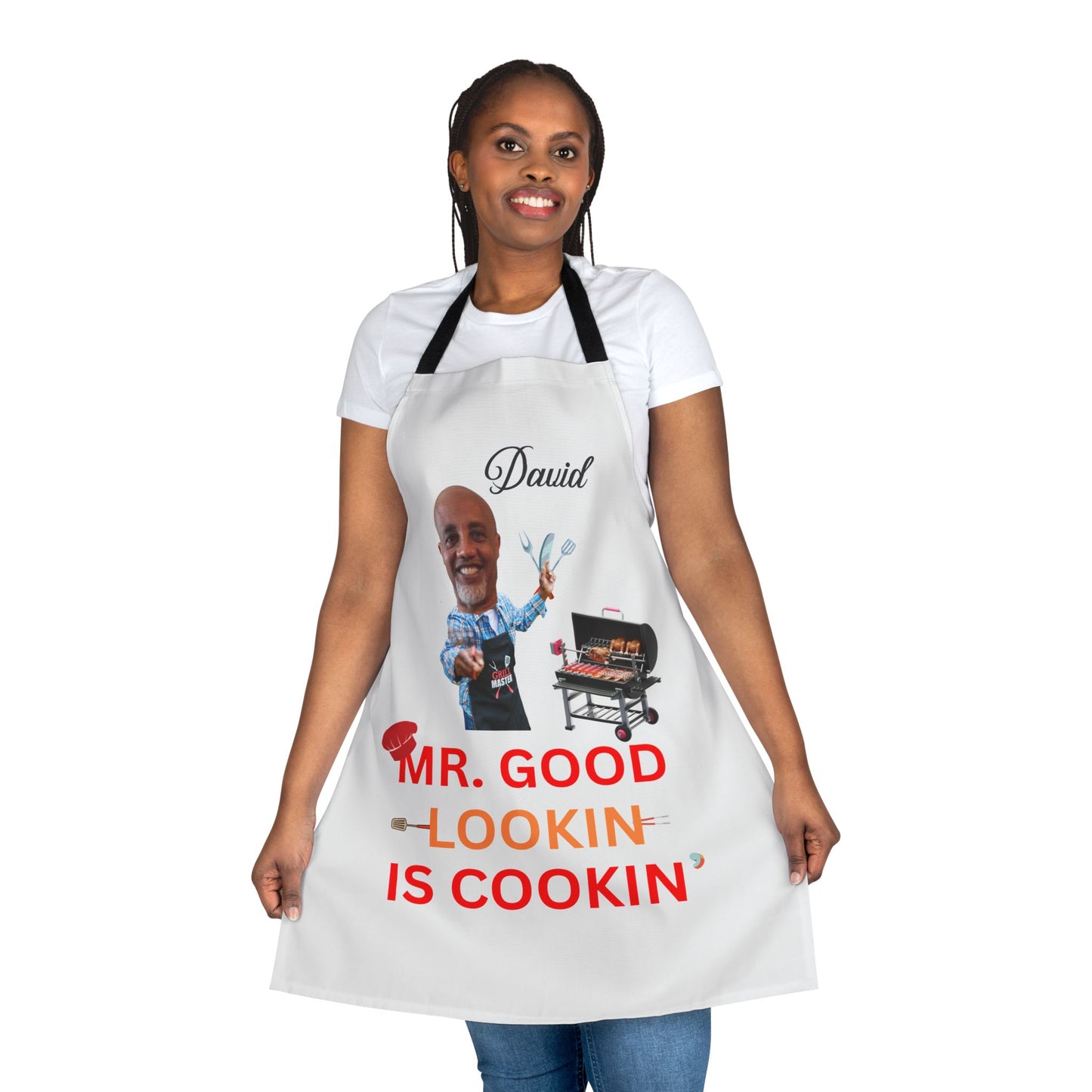 Stylish Chef Apron - Mr. Good Lookin' Is Cookin' | Perfect Gift for BBQ Lovers, Cooking Enthusiasts, Father's Day, Grilling, Kitchen