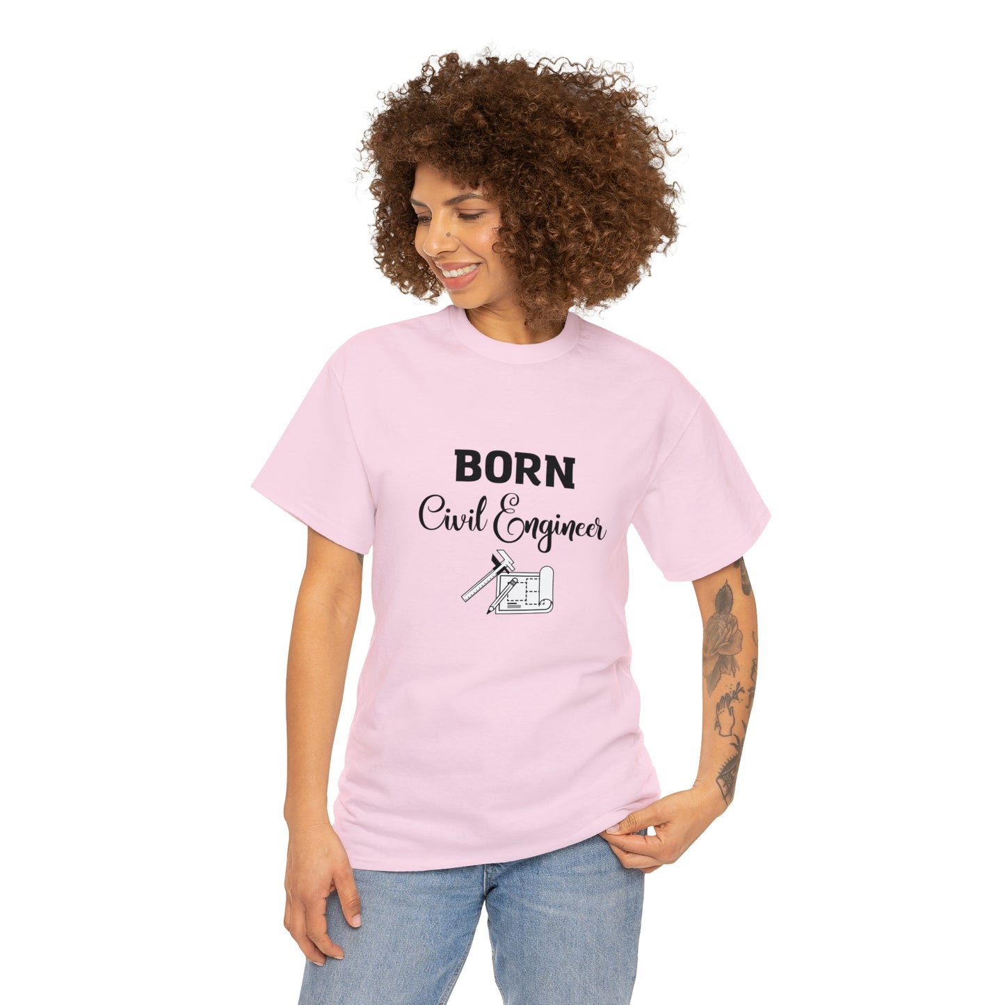Born Civil Engineer Unisex Heavy Cotton Tee
